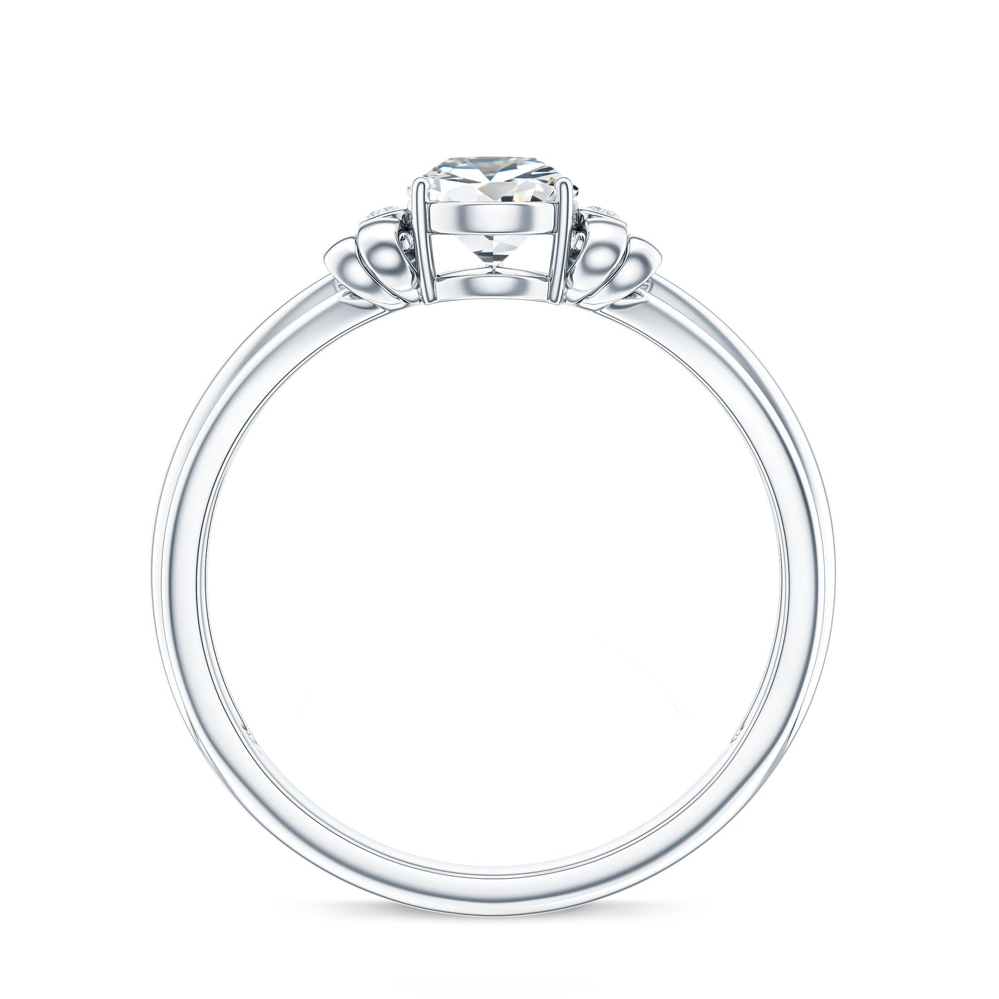 Pear Cut Lab Grown Diamond Solitaire Engagement Ring with Bow