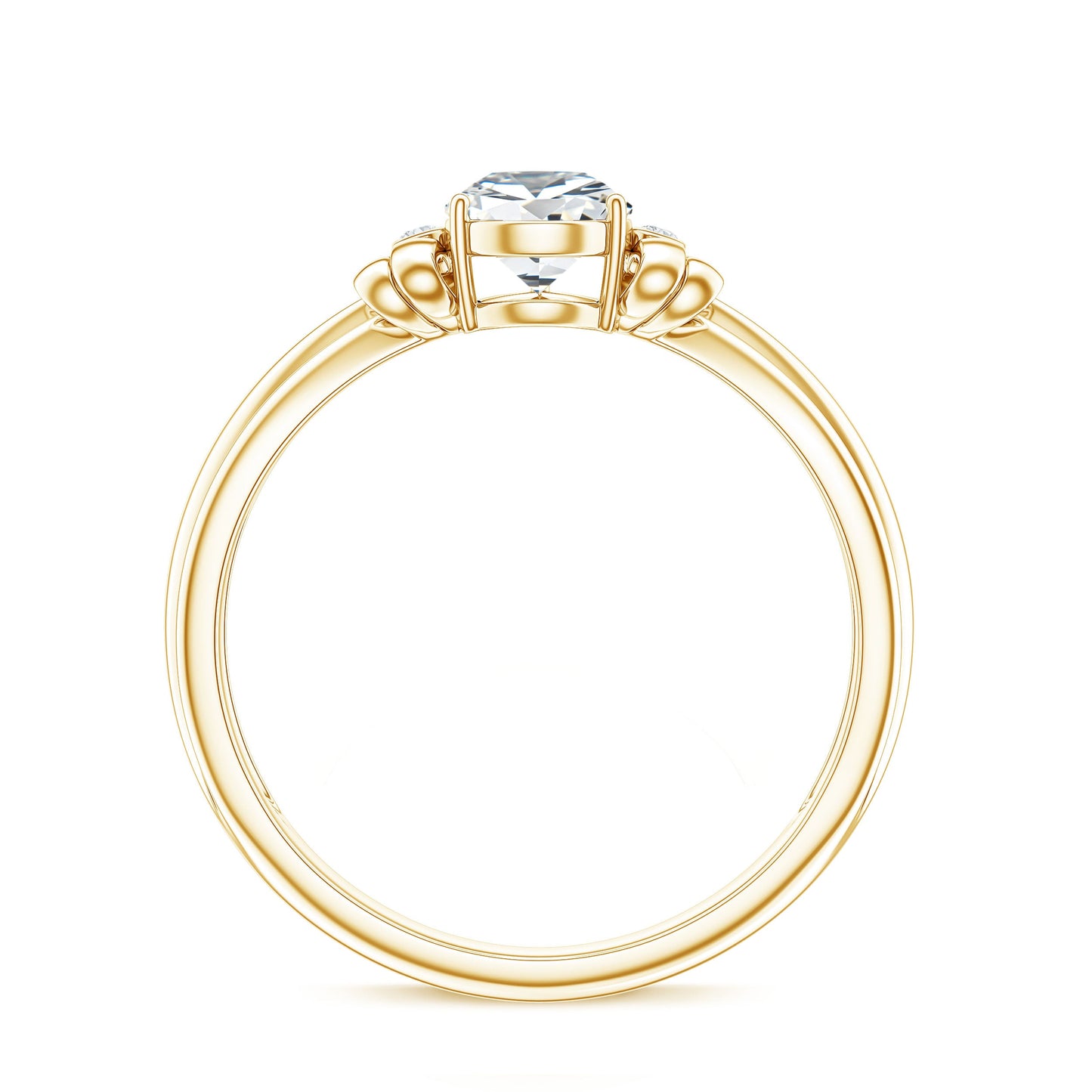 Pear Cut Lab Grown Diamond Solitaire Engagement Ring with Bow
