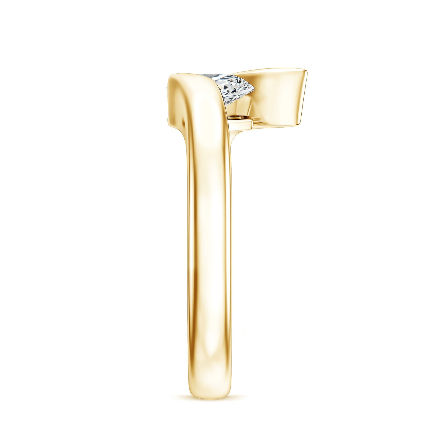 Pear Shape Lab Grown Diamond Solitaire Bypass Ring