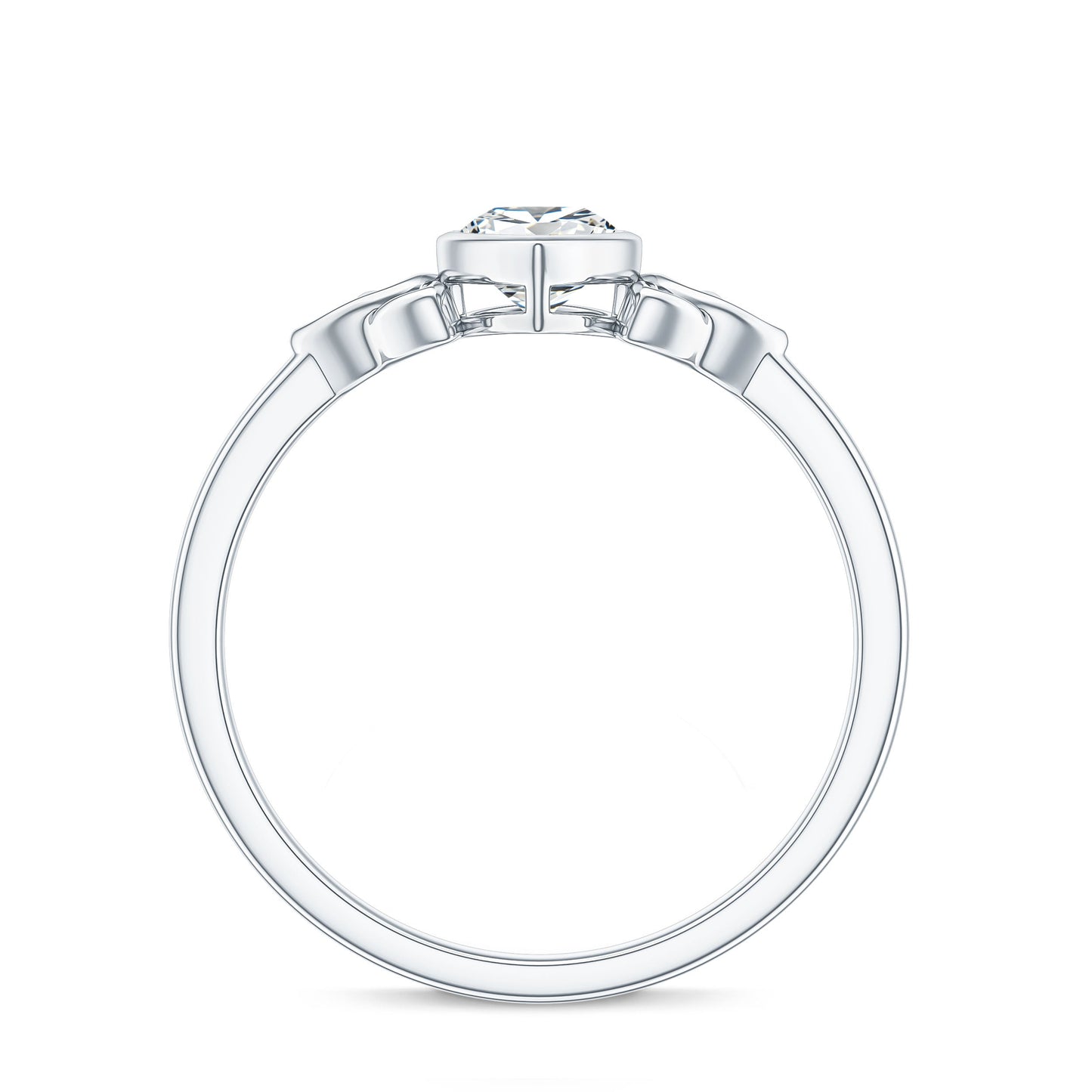 Pear Shape Lab Grown Diamond Solitaire Celtic Ring