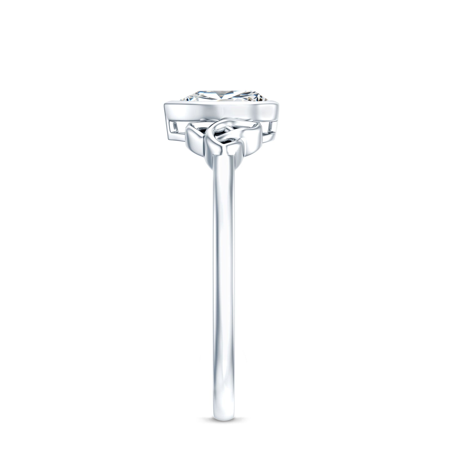 Pear Shape Lab Grown Diamond Solitaire Celtic Ring