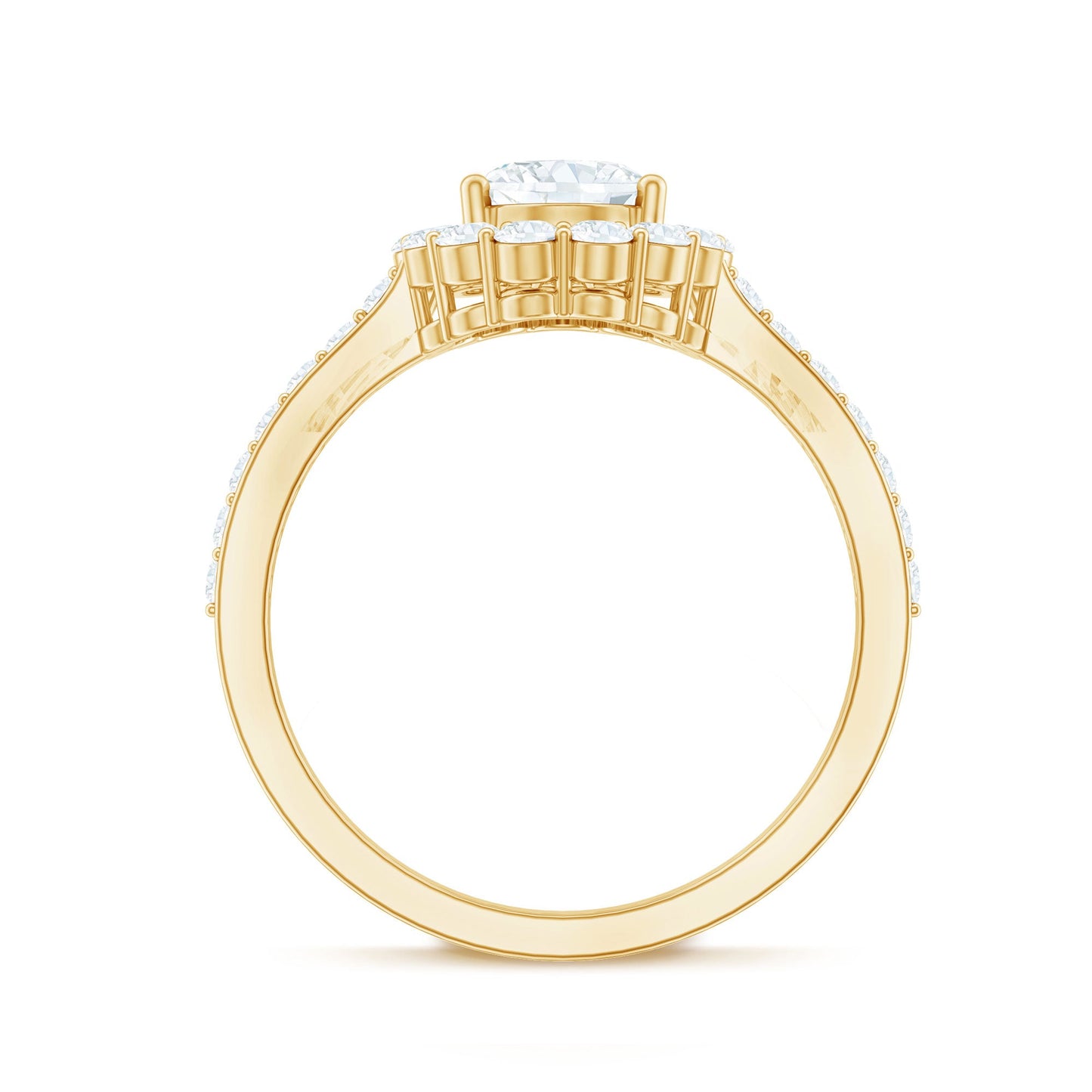 Oval Shape Lab Grown Diamond Halo Engagement Ring