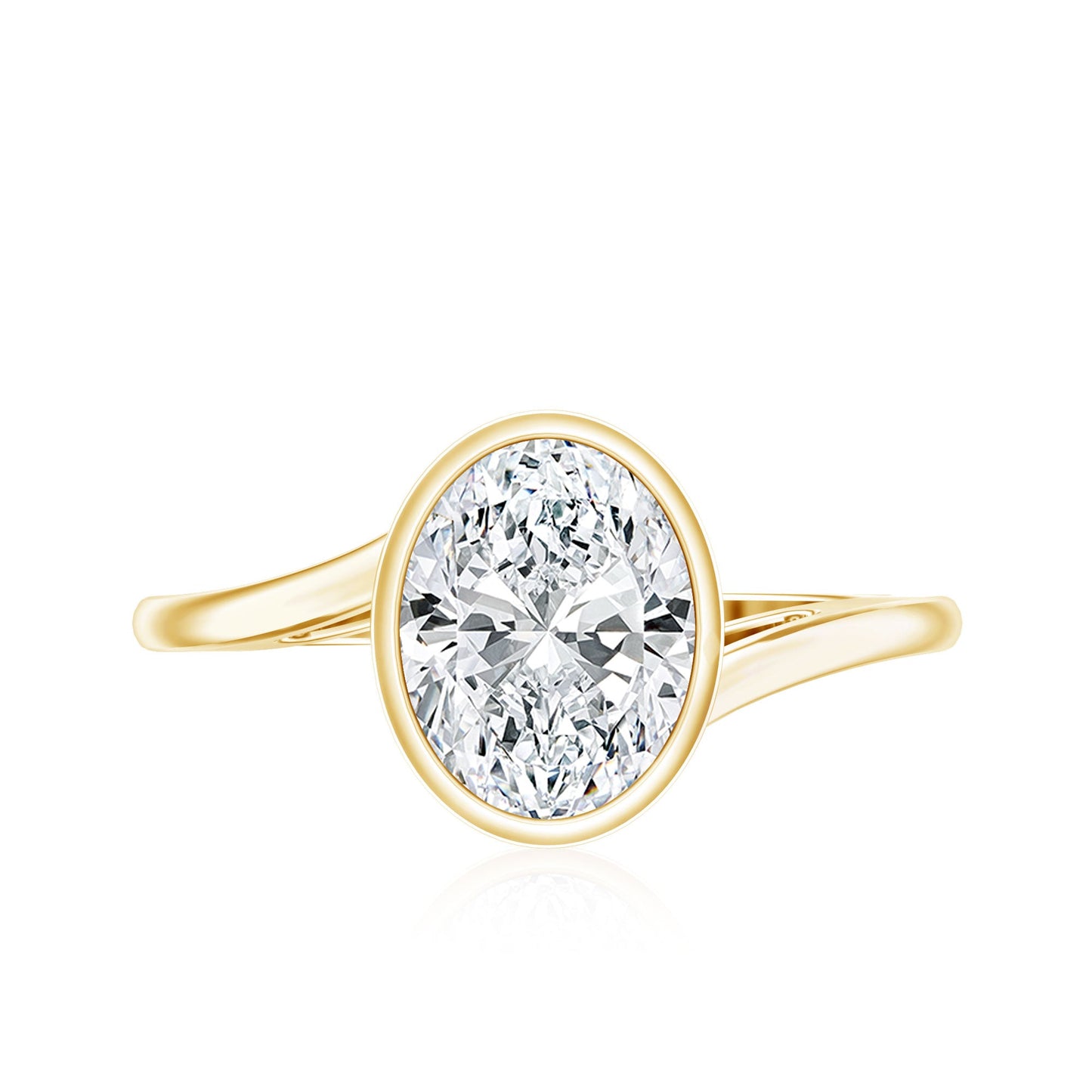 Oval Shape Lab Grown Diamond Solitaire Bypass Ring