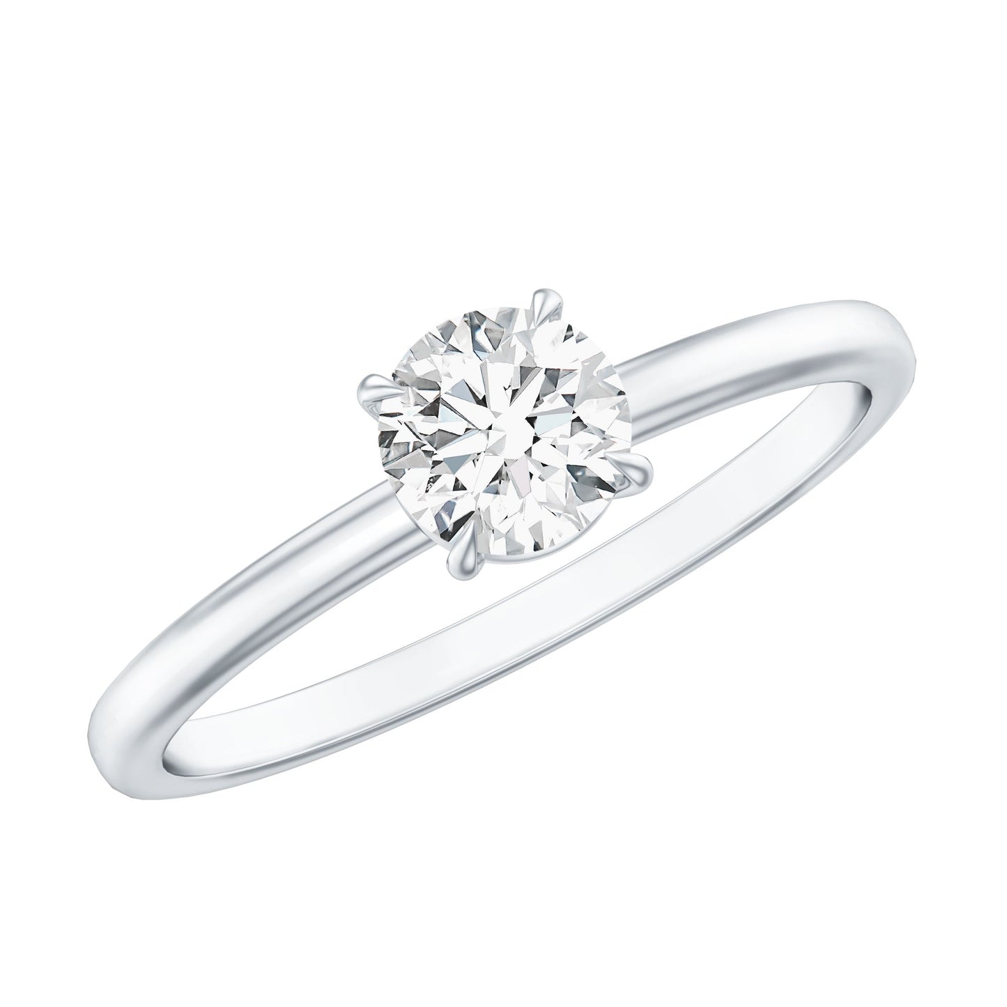 Round Shape Lab Grown Diamond Solitaire Ring