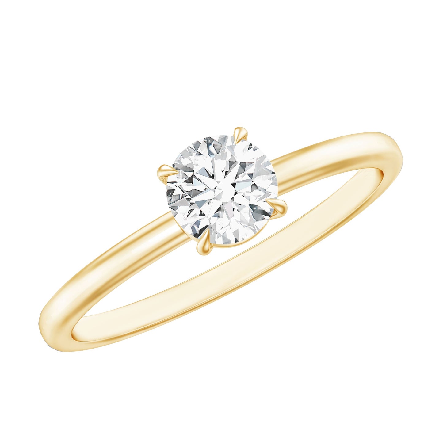 Round Shape Lab Grown Diamond Solitaire Ring
