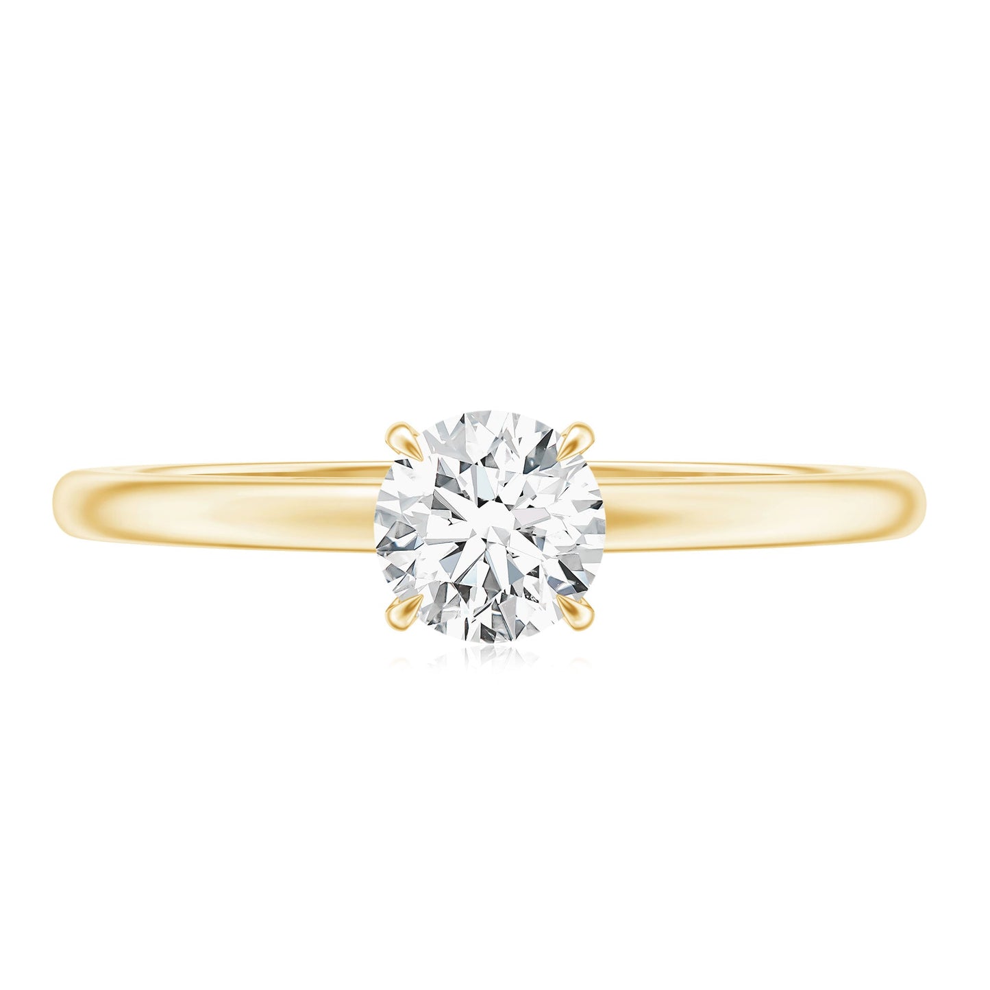 Round Shape Lab Grown Diamond Solitaire Ring