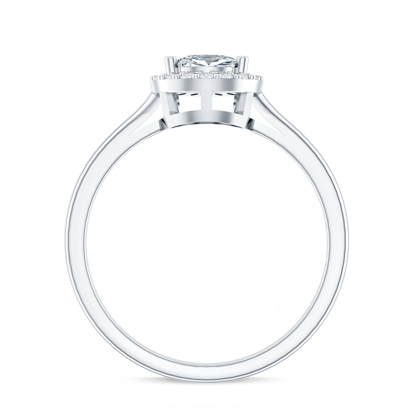 Classic Lab Grown Diamond Teardrop Engagement Ring with Halo