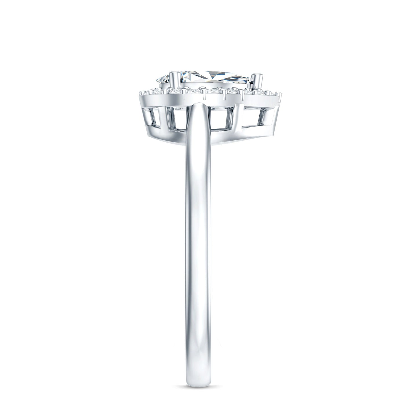 Classic Lab Grown Diamond Teardrop Engagement Ring with Halo