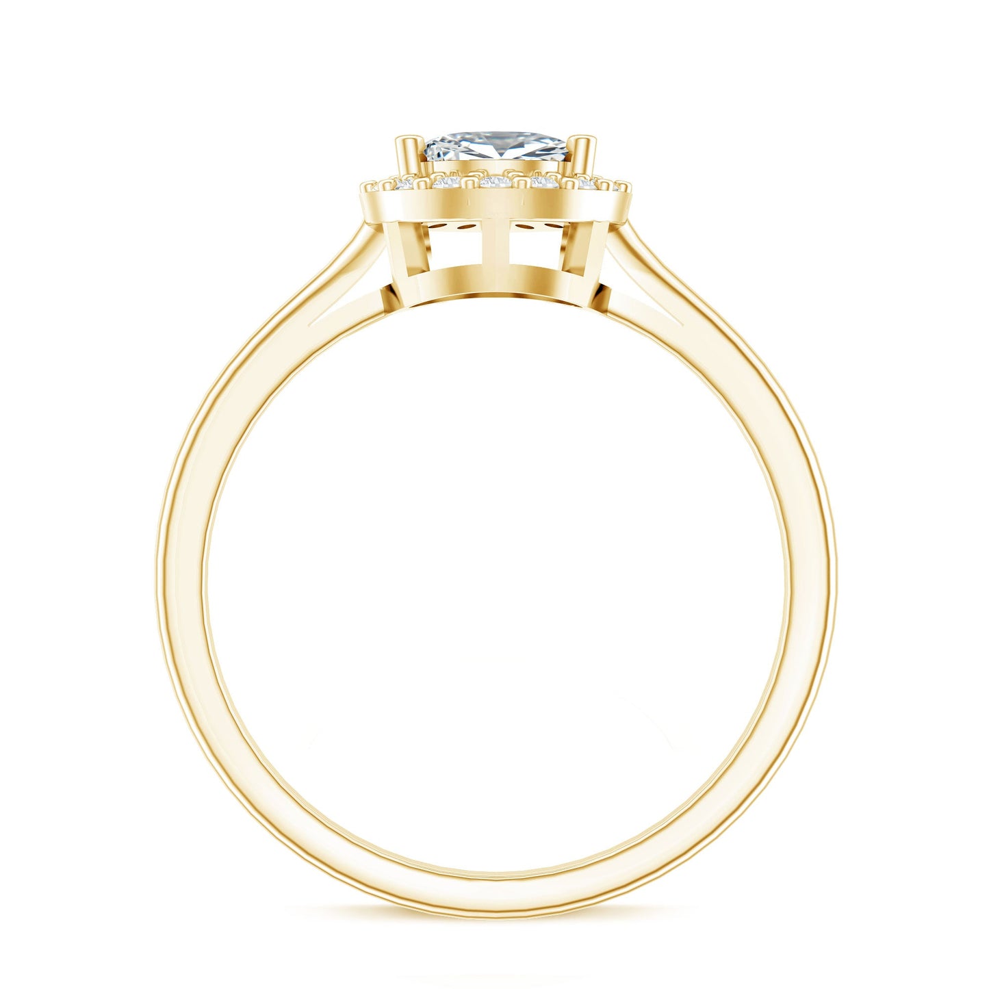 Classic Lab Grown Diamond Teardrop Engagement Ring with Halo