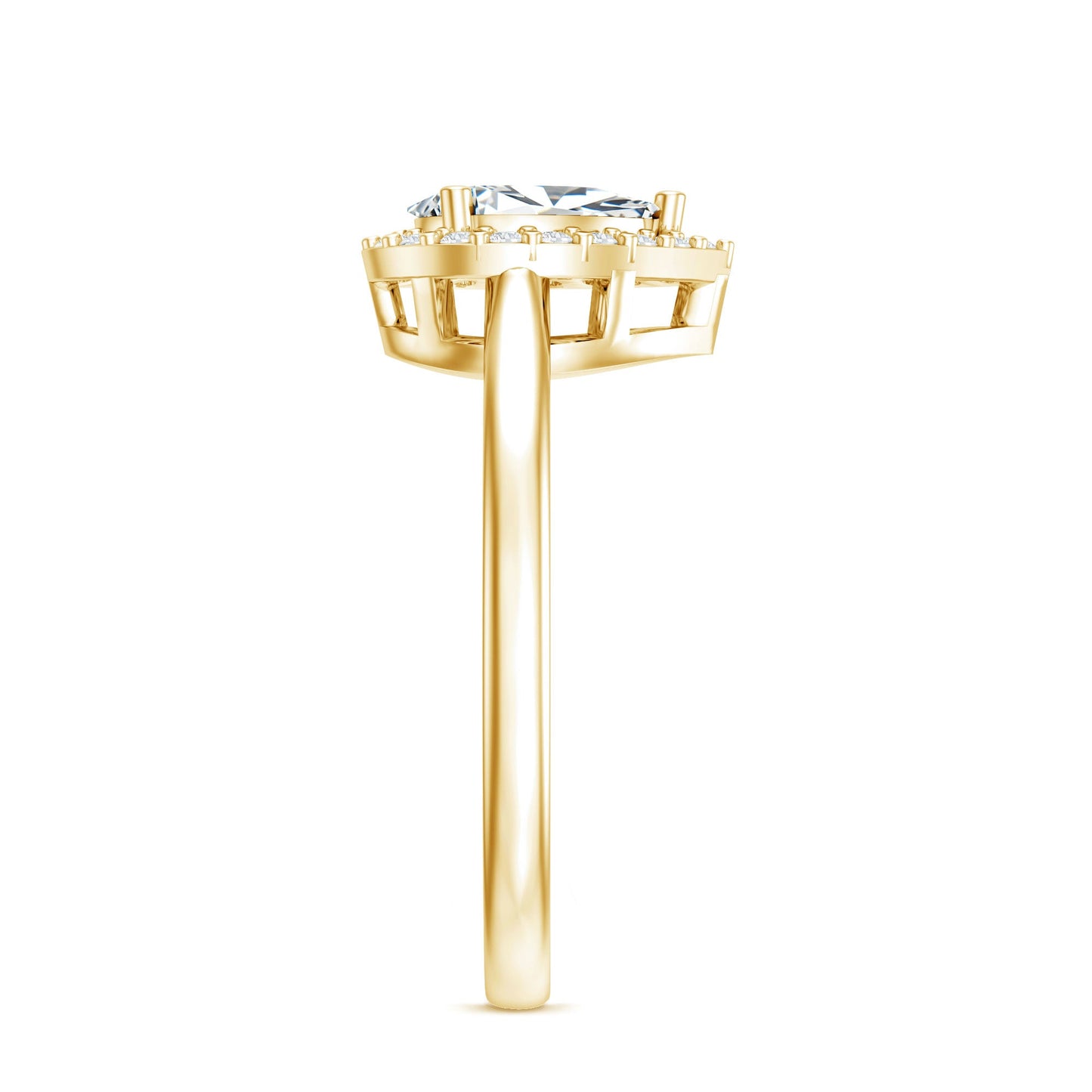Classic Lab Grown Diamond Teardrop Engagement Ring with Halo