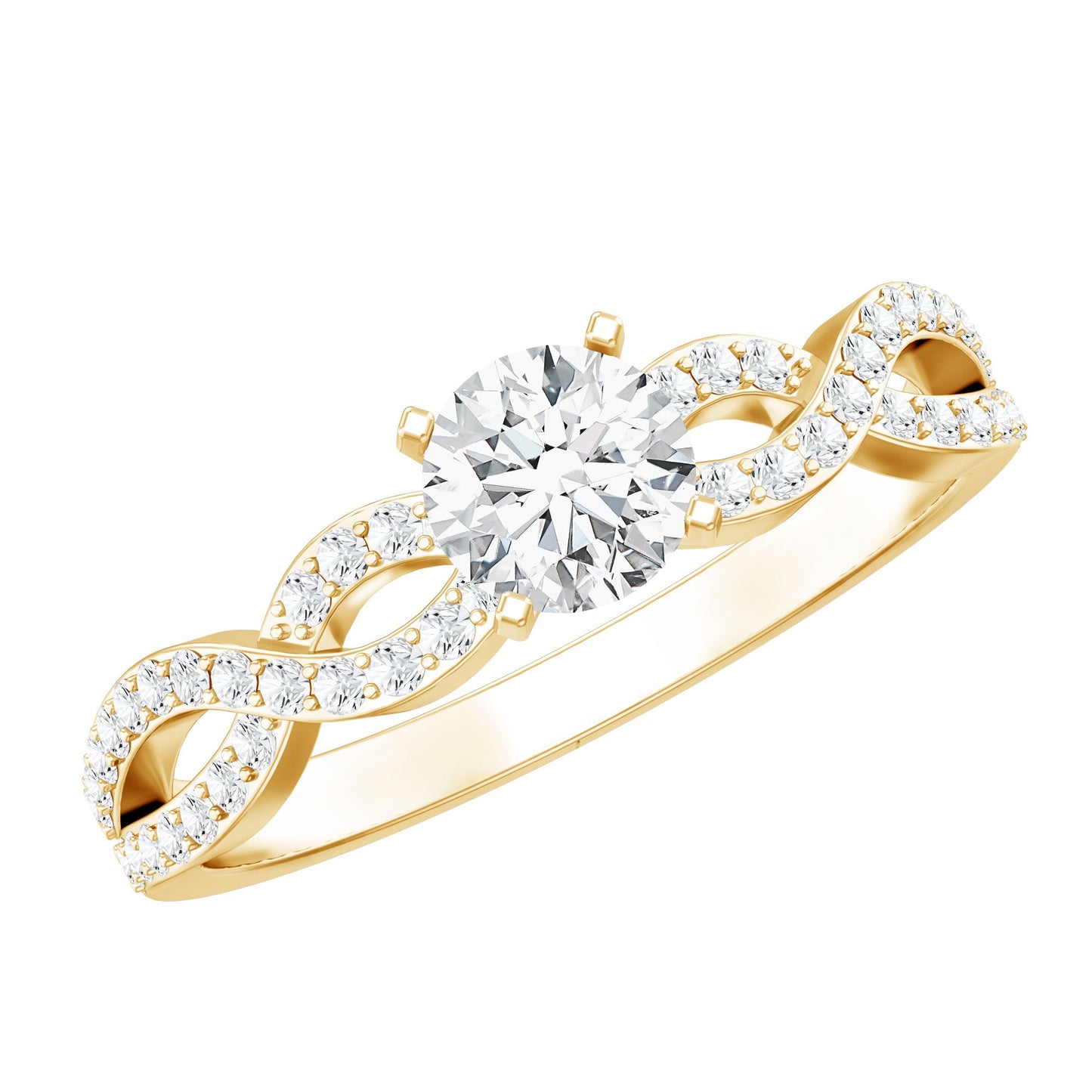 Round Lab Grown Diamond Infinity Solitaire Ring