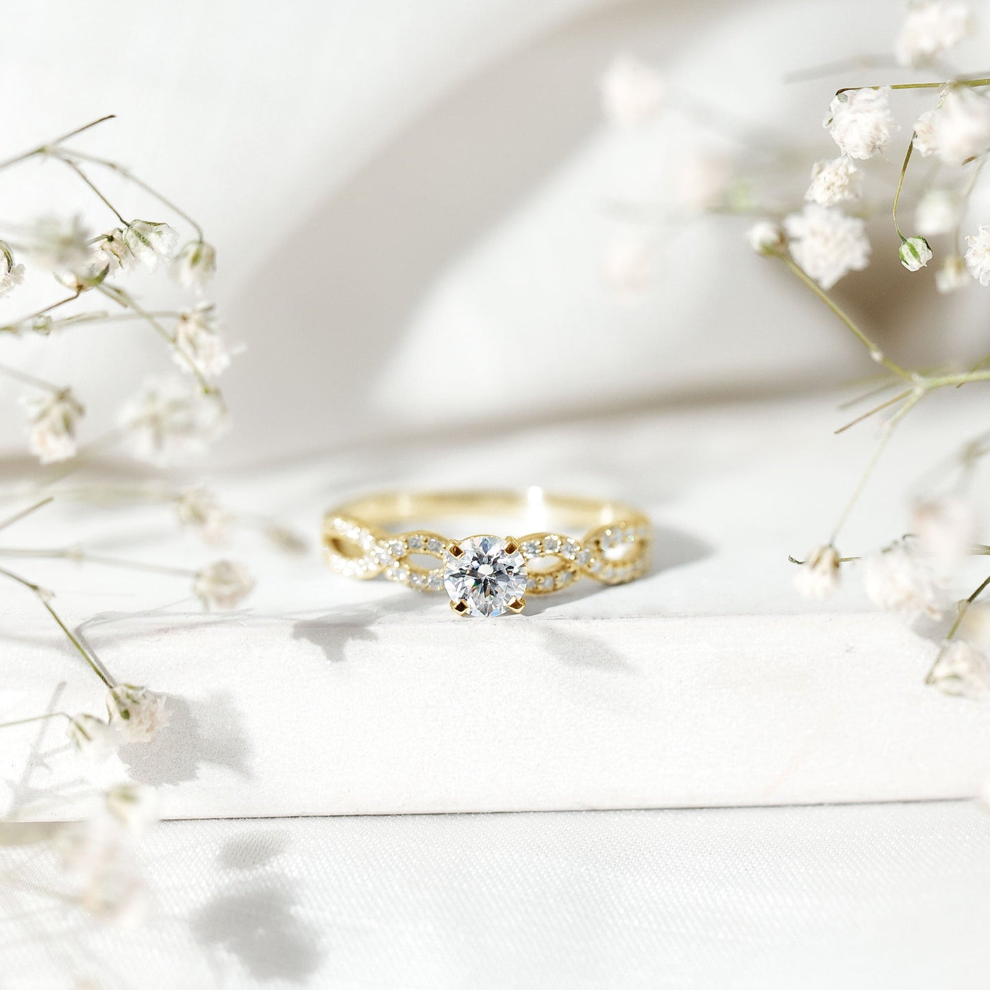 Round Lab Grown Diamond Infinity Solitaire Ring