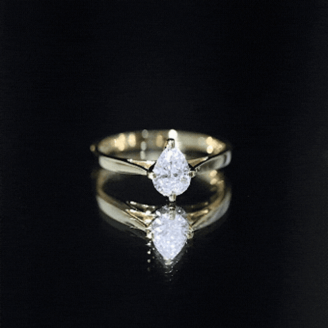 Solitaire Lab Grown Diamond Teardrop Engagement Ring