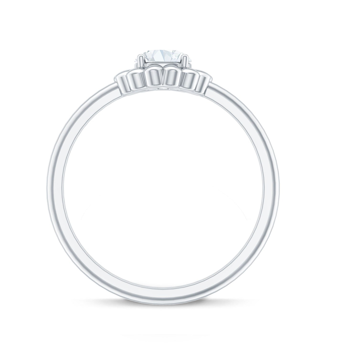 Solitaire Lab Grown Diamond Flower Ring