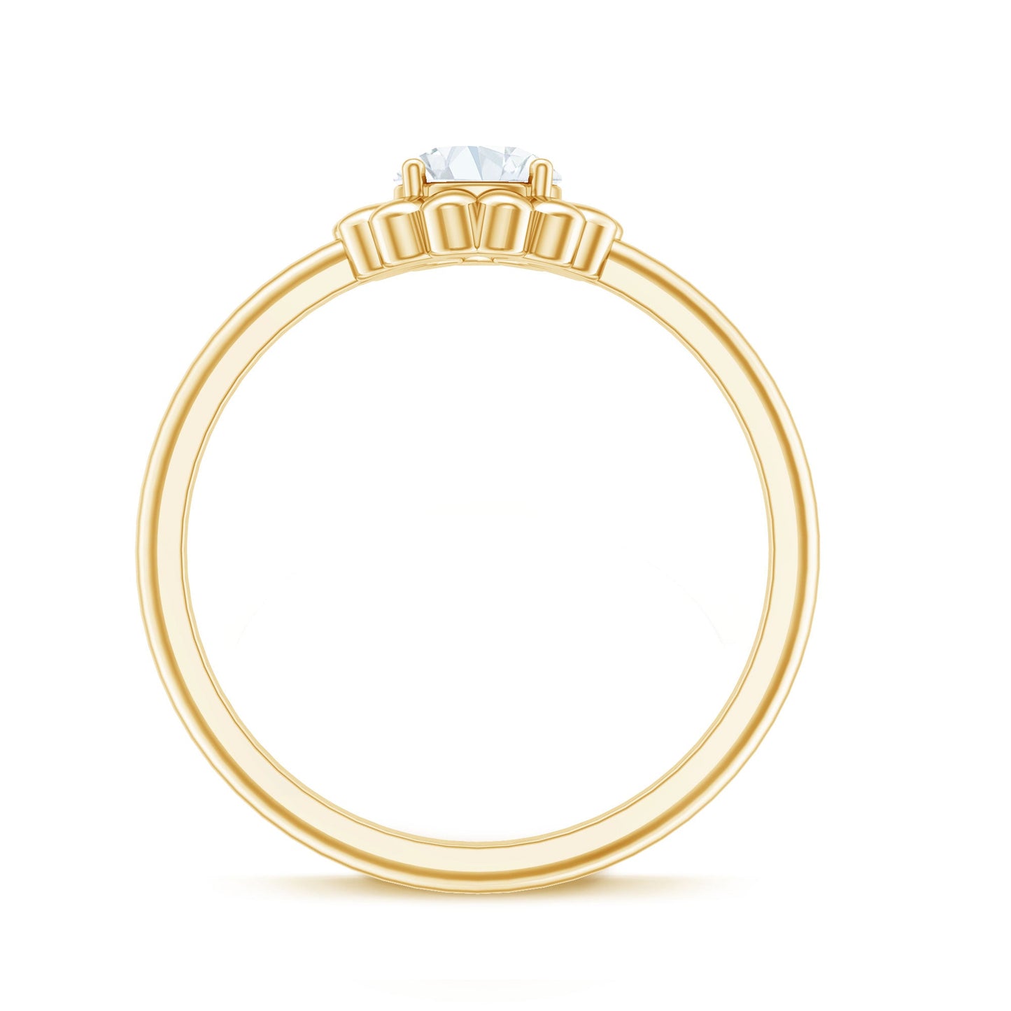 Solitaire Lab Grown Diamond Flower Ring