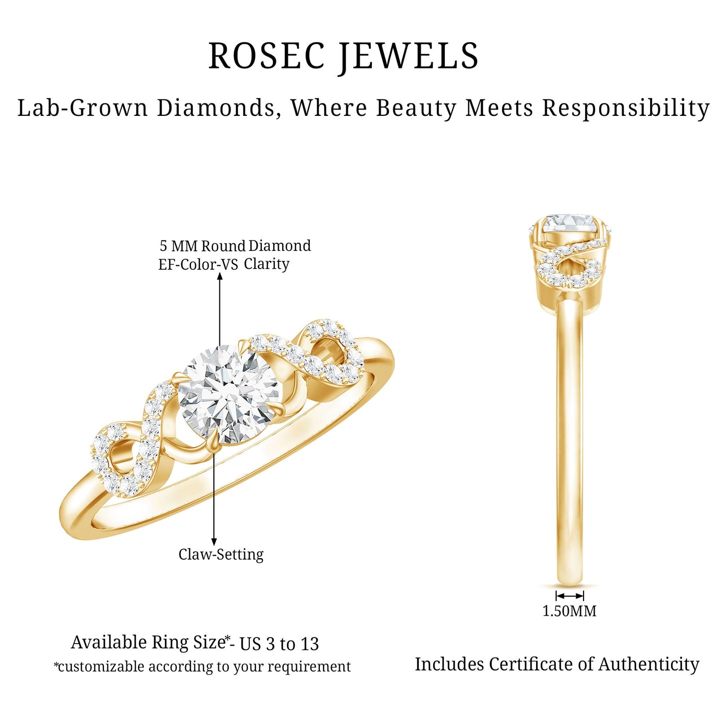 Lab Grown Diamond Criss Cross Promise Ring