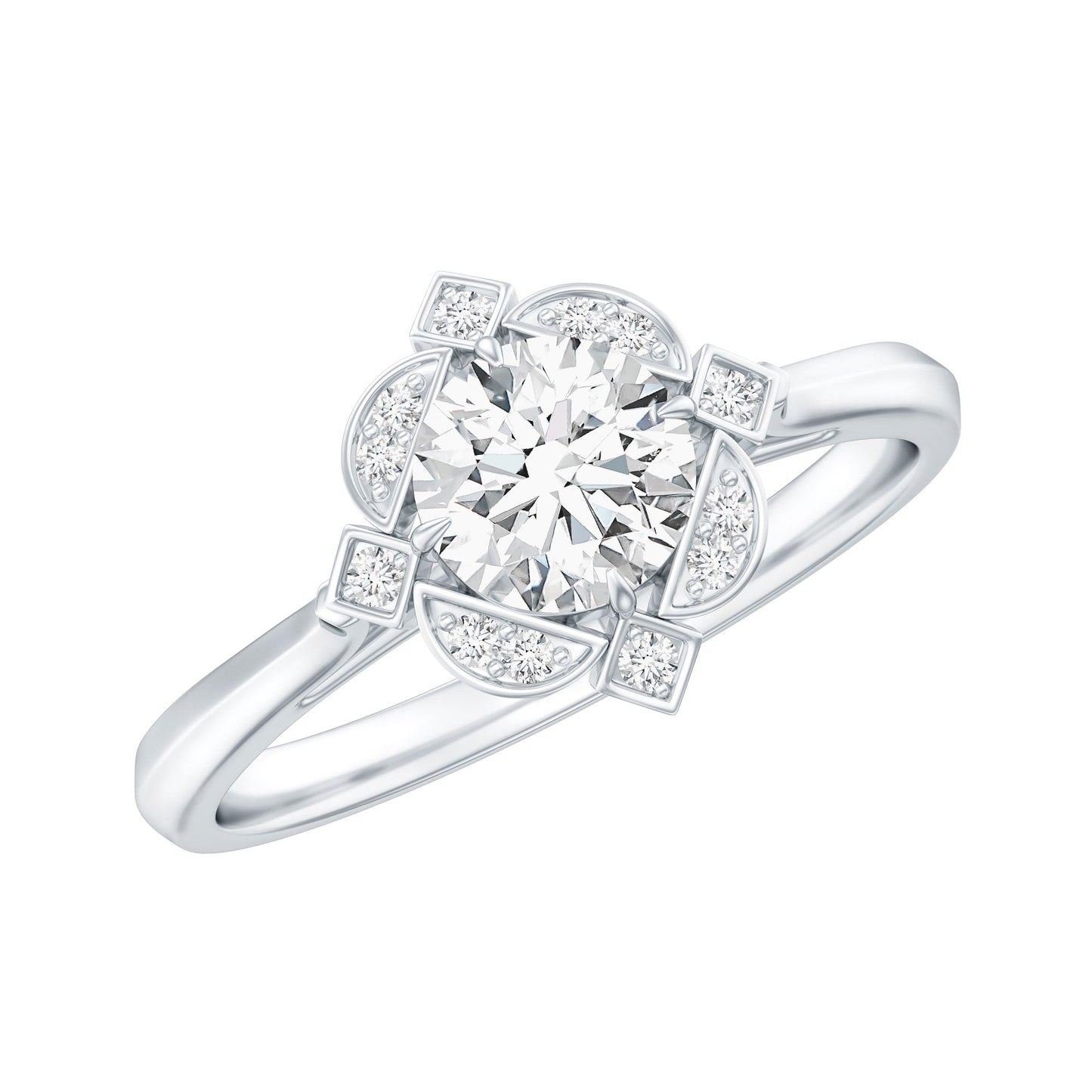 Vintage Style Lab Grown Diamond Engagement Ring