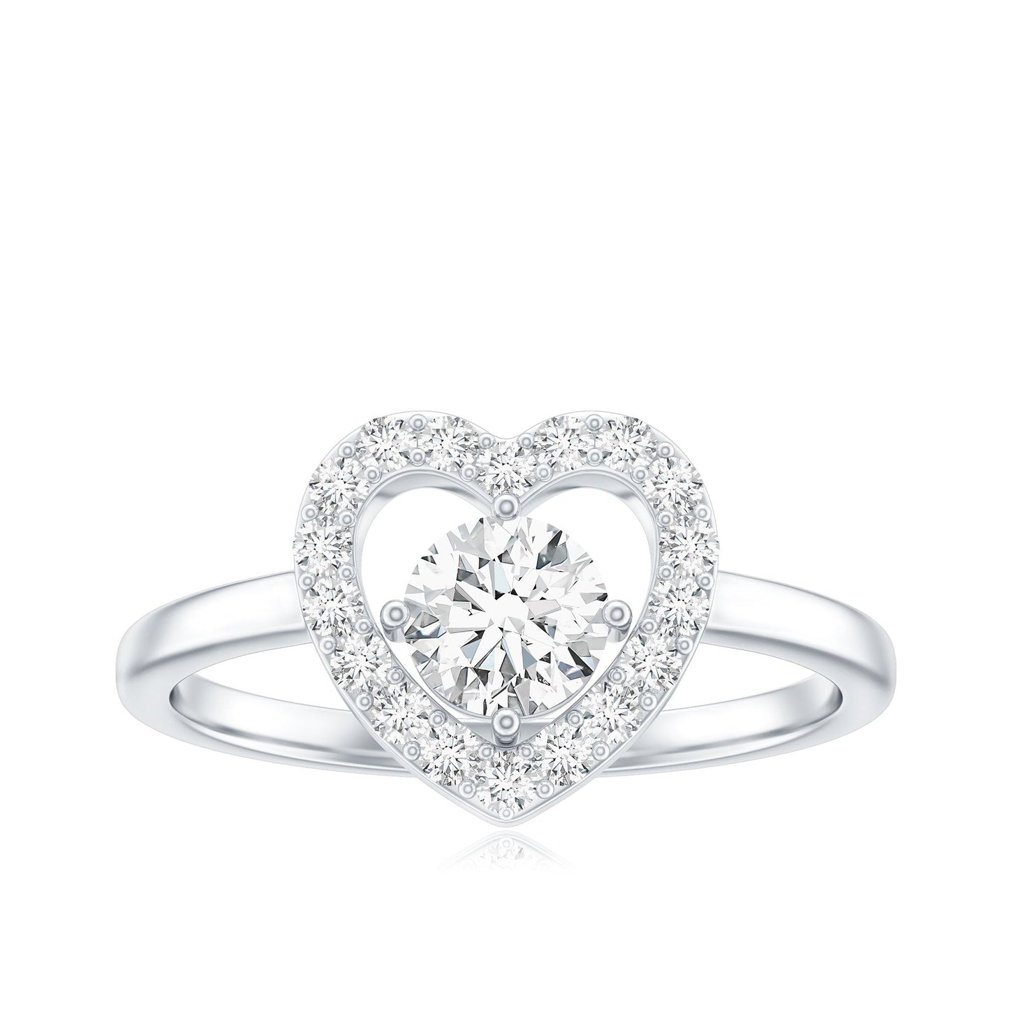 Minimal Heart Ring with Lab Grown Diamond