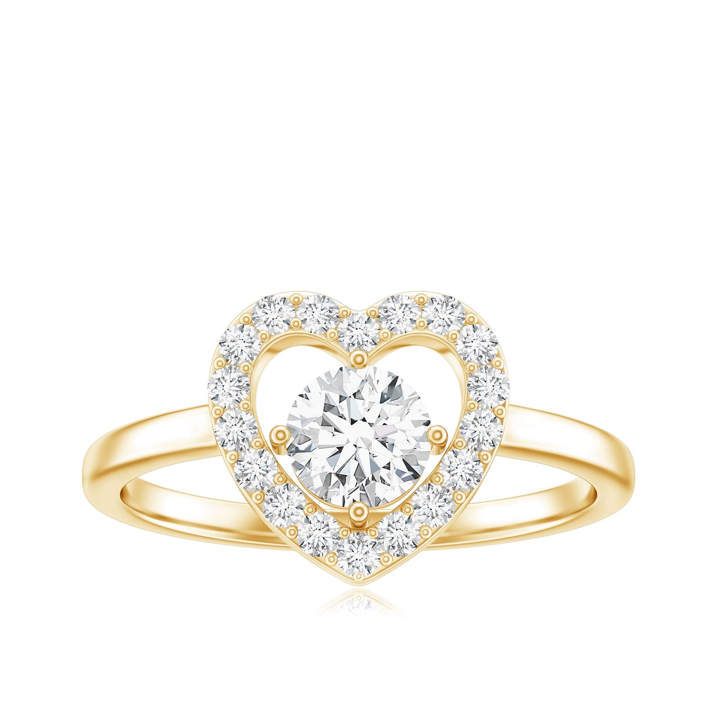 Minimal Heart Ring with Lab Grown Diamond