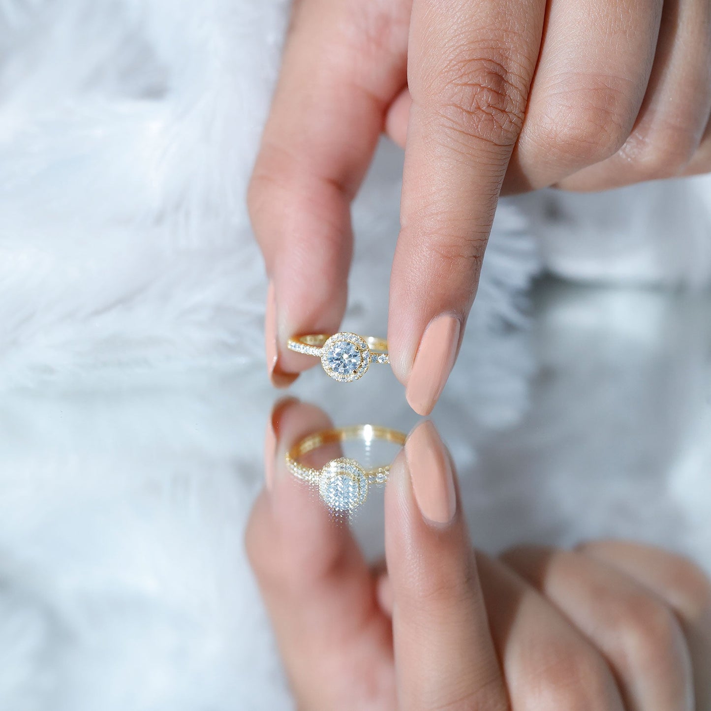 Round Lab Grown Diamond Promise Engagement Ring