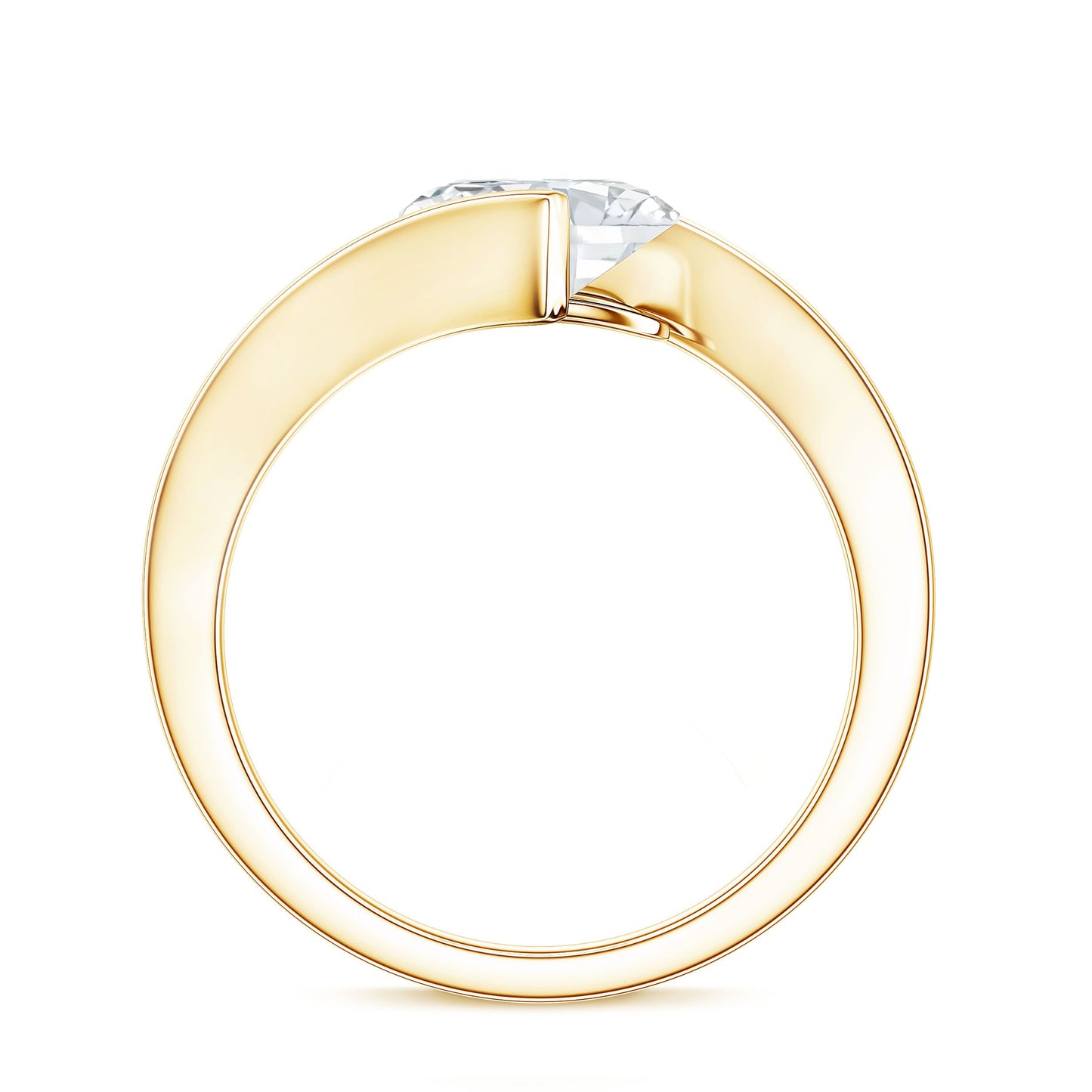 Simple Oval Shape Lab Grown Diamond Solitaire Bypass Ring