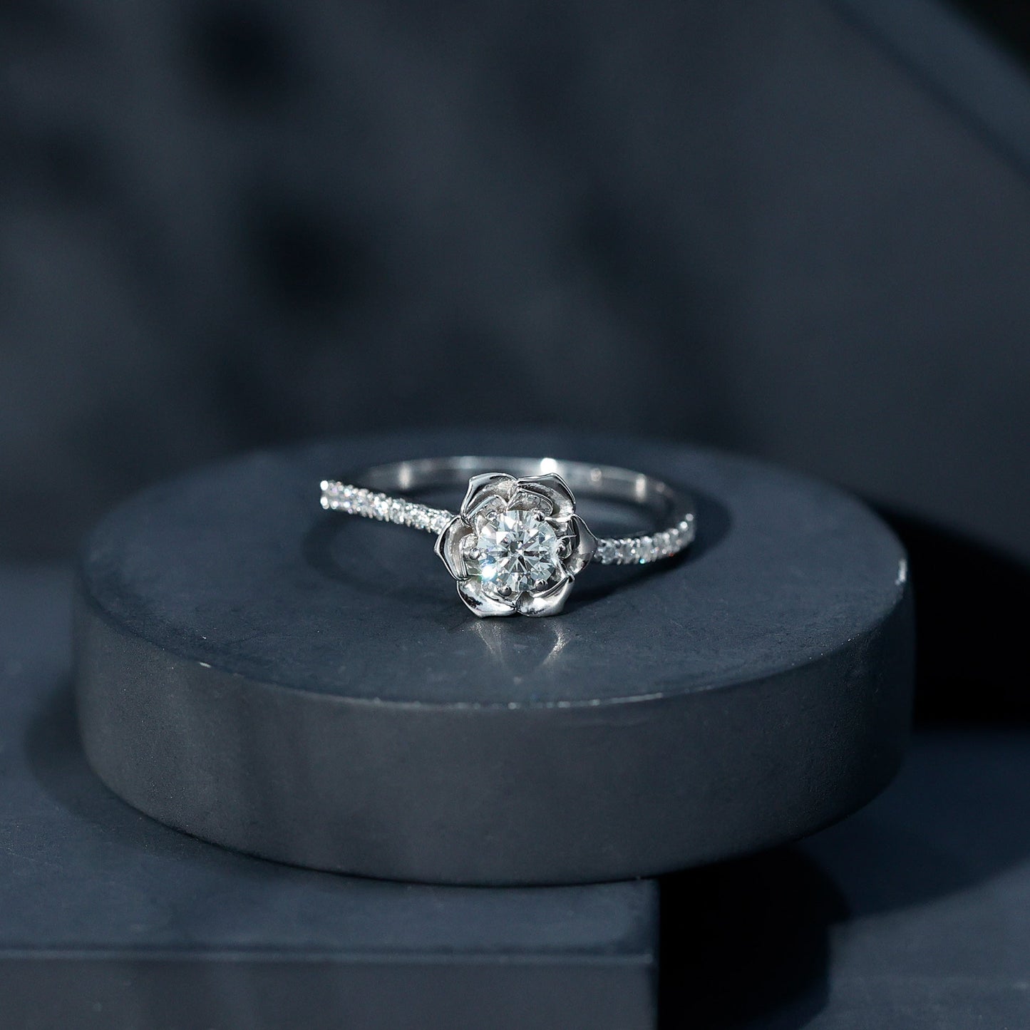 Nature Inspired Floral Engagement Ring with Lab Grown Diamond