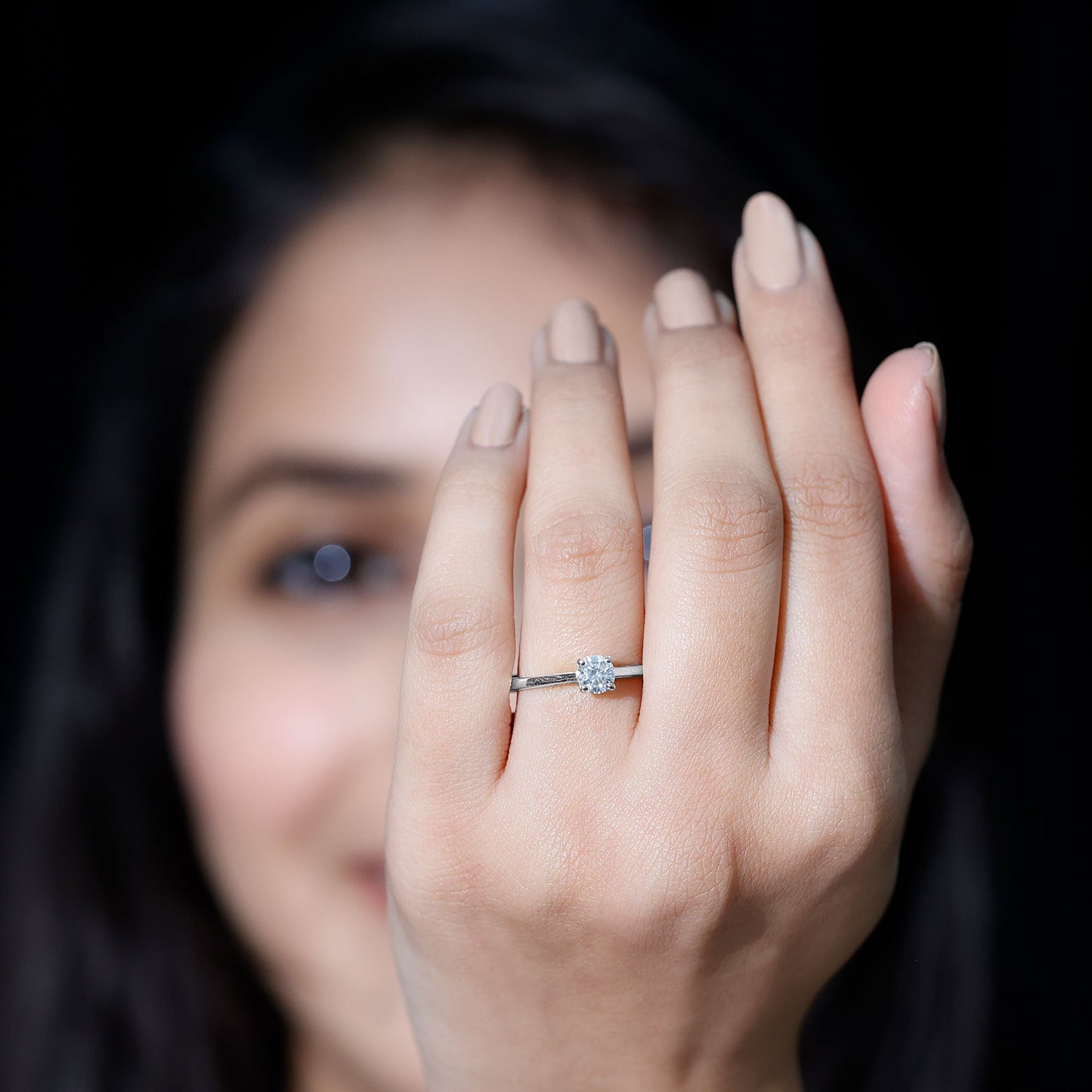 Minimal Round Lab Grown Diamond Solitaire Ring