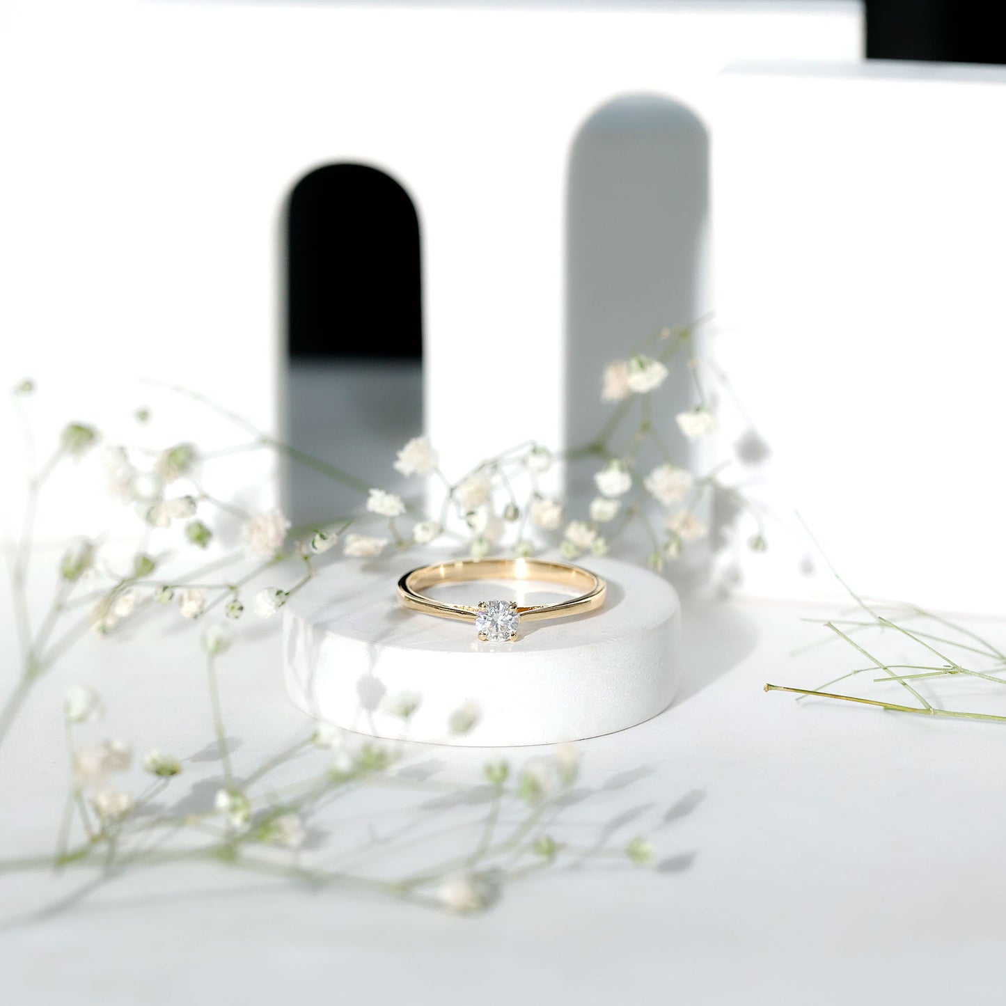 Minimal Round Lab Grown Diamond Solitaire Ring