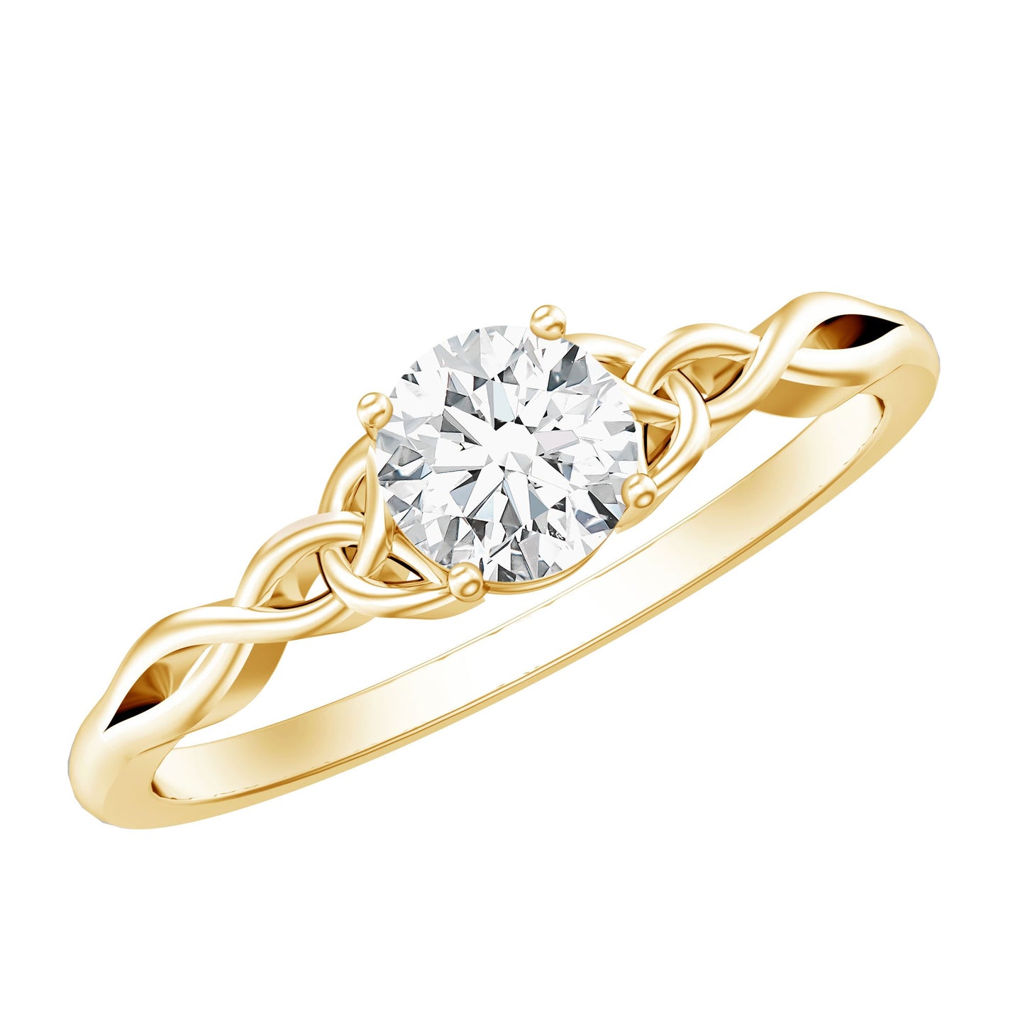 Solitaire Lab Grown Diamond Celtic Knot Promise Ring
