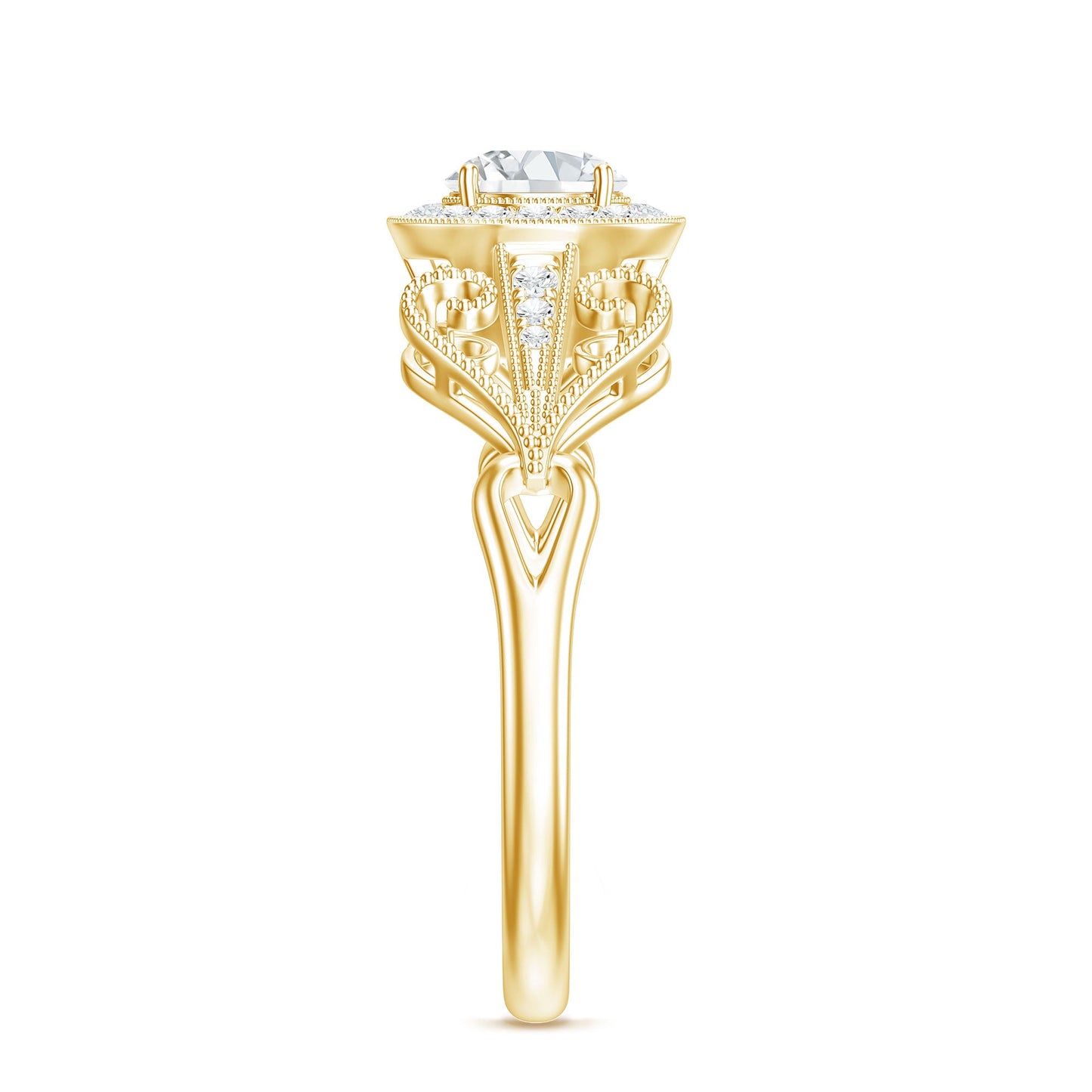 Vintage Inspired Engagement Ring with Lab Grown Diamond