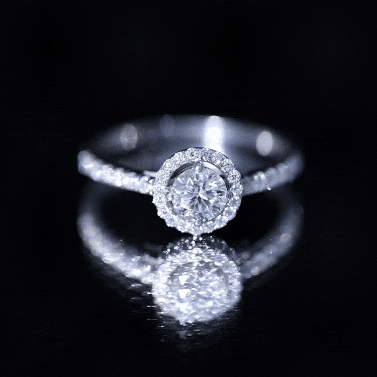 0.4 Carat Lab Grown Diamond Engagement Ring with Halo