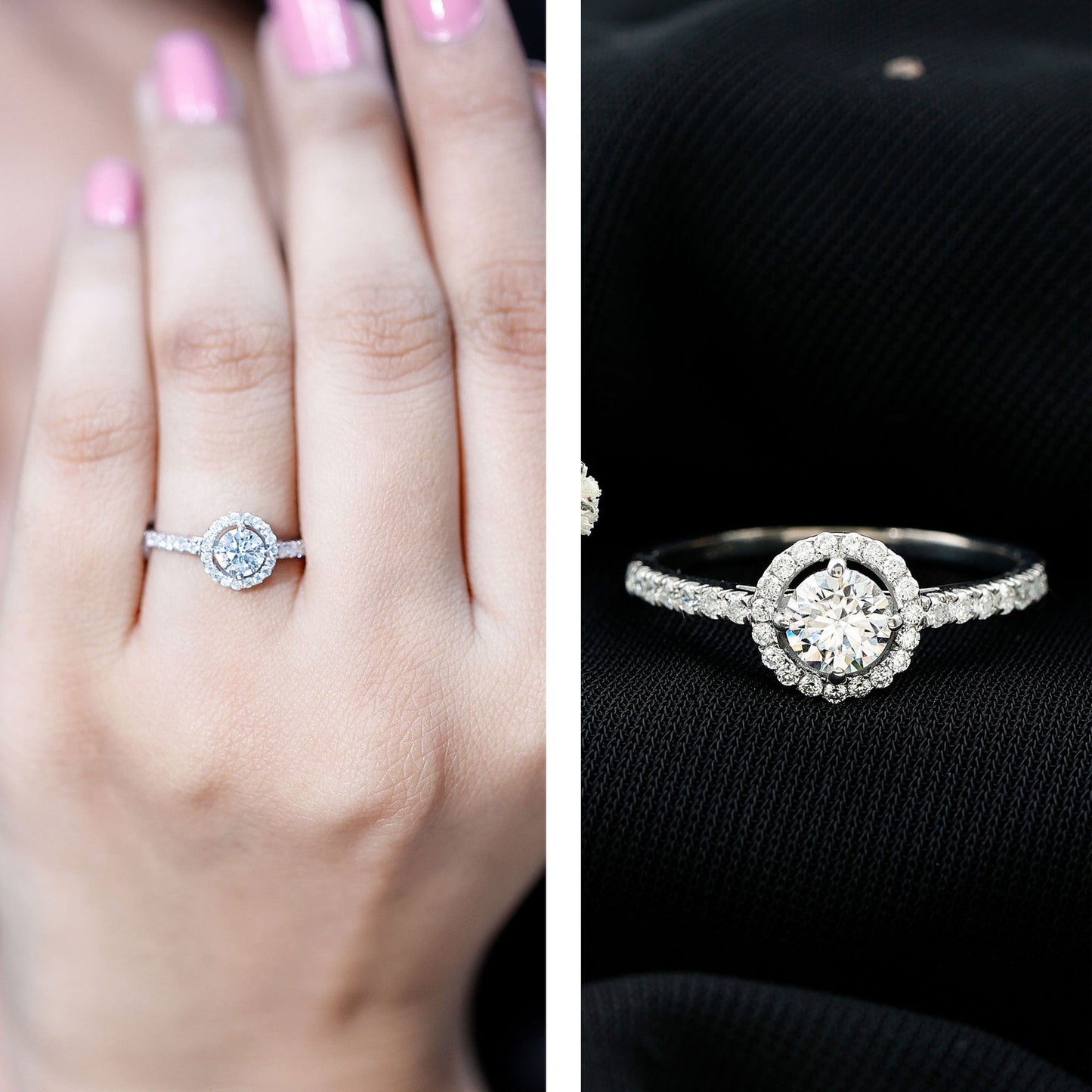 0.4 Carat Lab Grown Diamond Engagement Ring with Halo