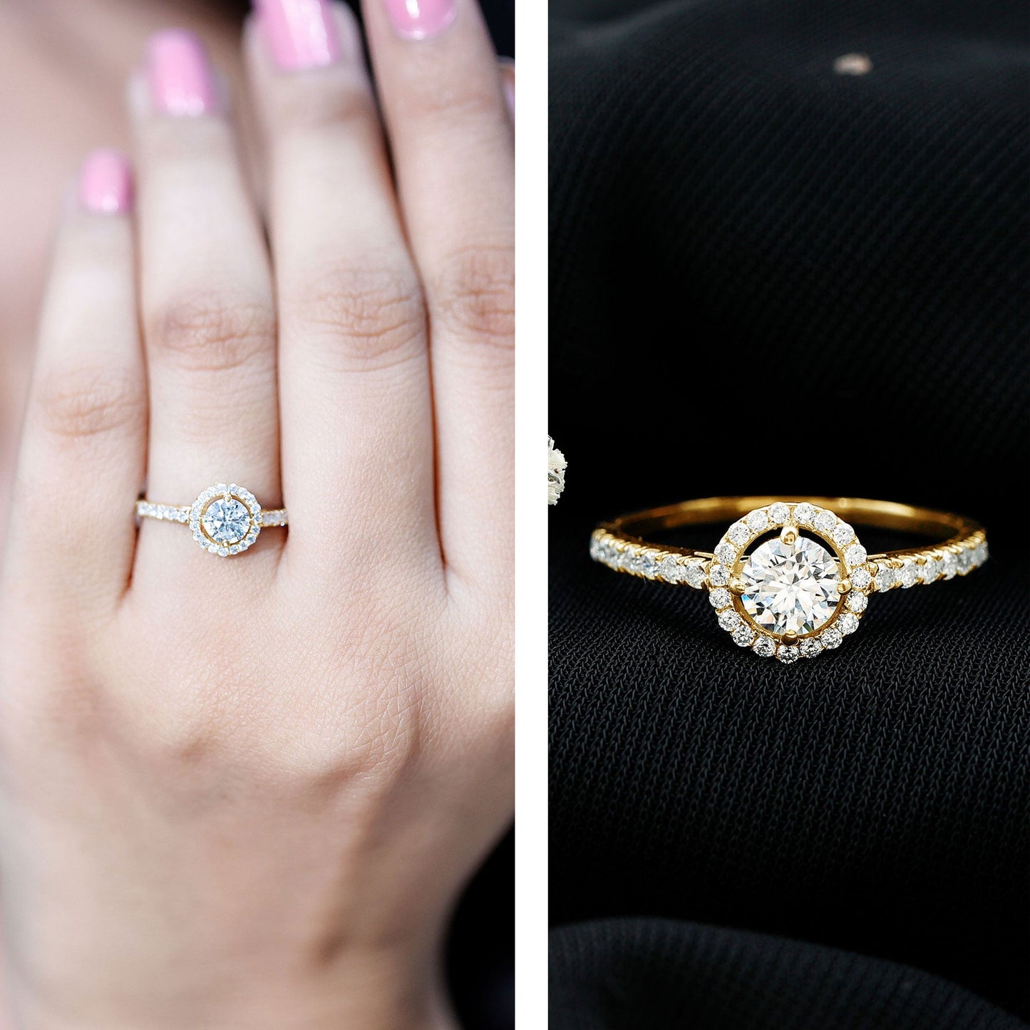 0.4 Carat Lab Grown Diamond Engagement Ring with Halo