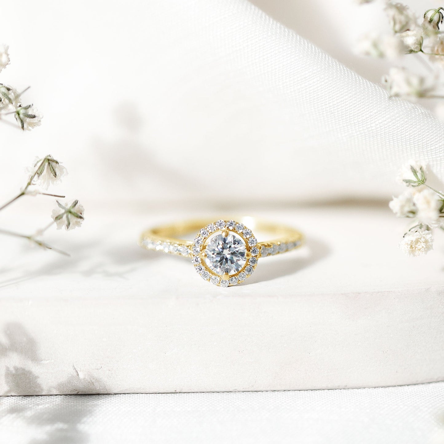 0.4 Carat Lab Grown Diamond Engagement Ring with Halo