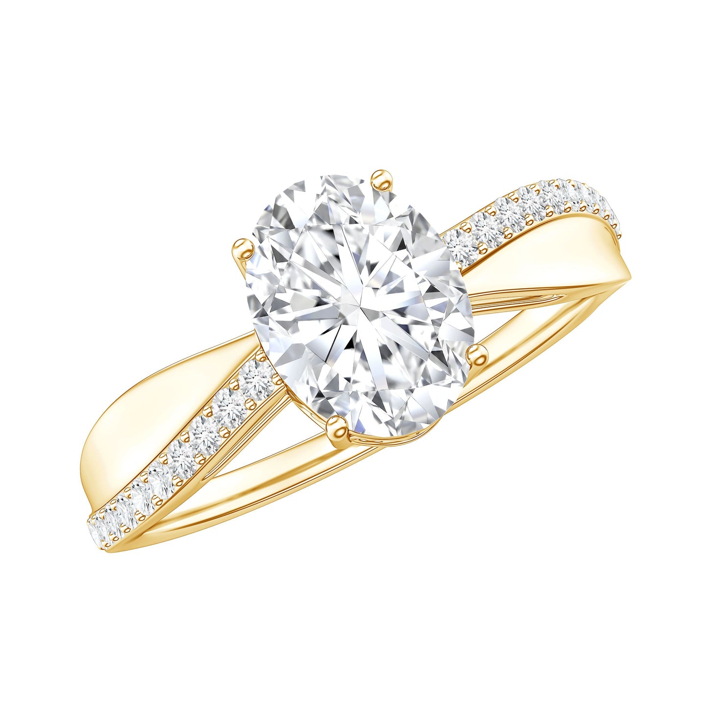 Classic Oval Shape Lab Grown Diamond Solitaire Engagement Ring