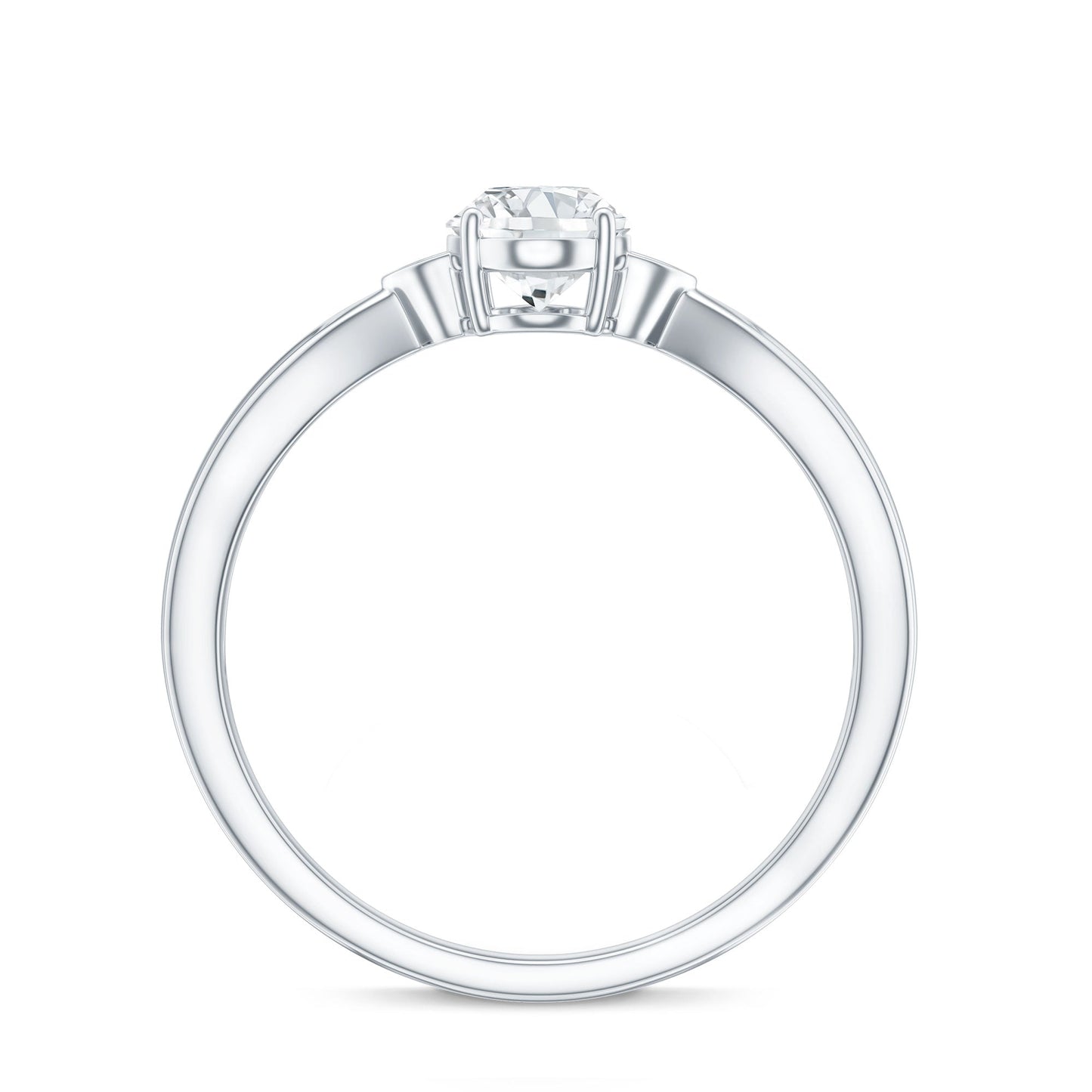 Oval Lab Grown Diamond Simple Solitaire Ring
