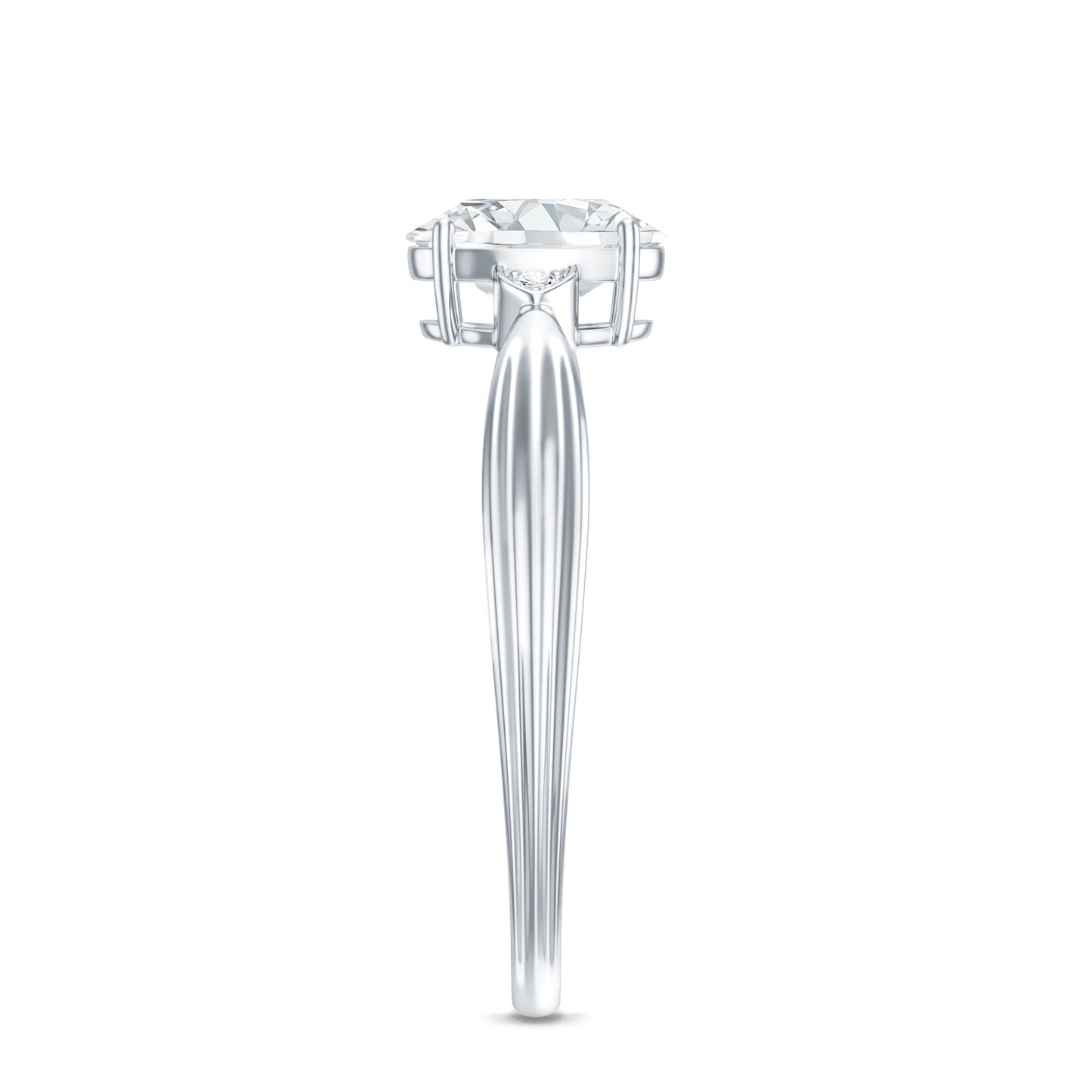 Oval Lab Grown Diamond Simple Solitaire Ring