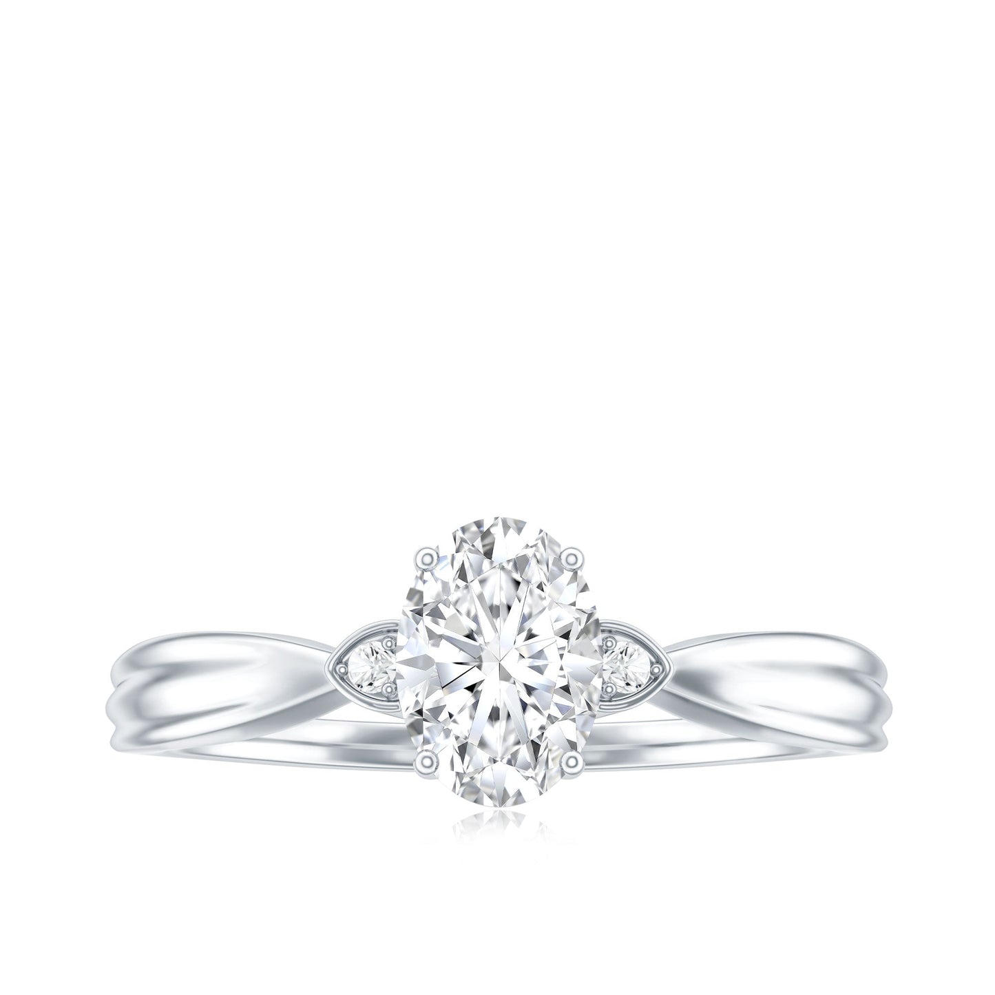 Oval Lab Grown Diamond Simple Solitaire Ring