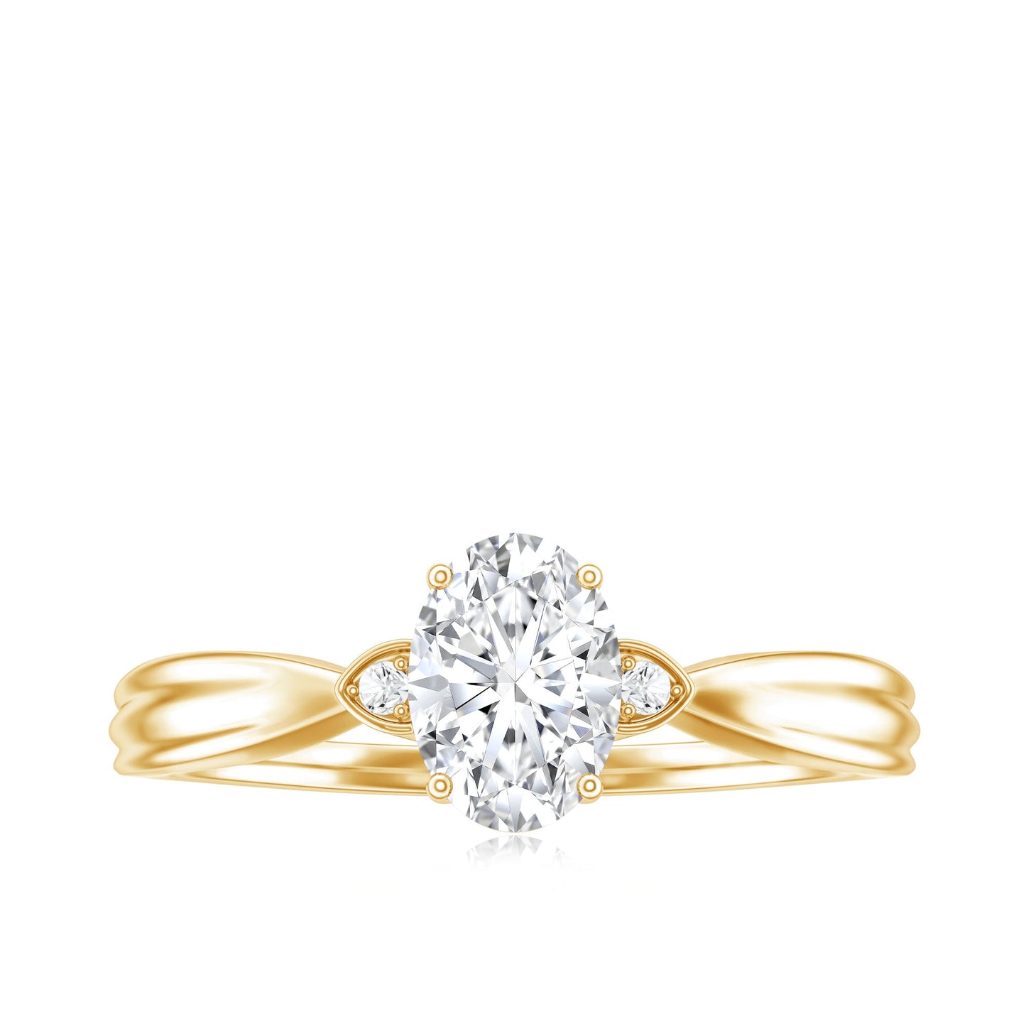 Oval Lab Grown Diamond Simple Solitaire Ring