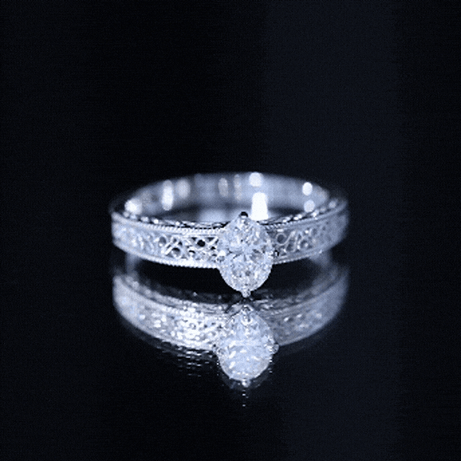 Oval Shape 1.2 Carat Lab Grown Diamond Filigree Engagement Ring