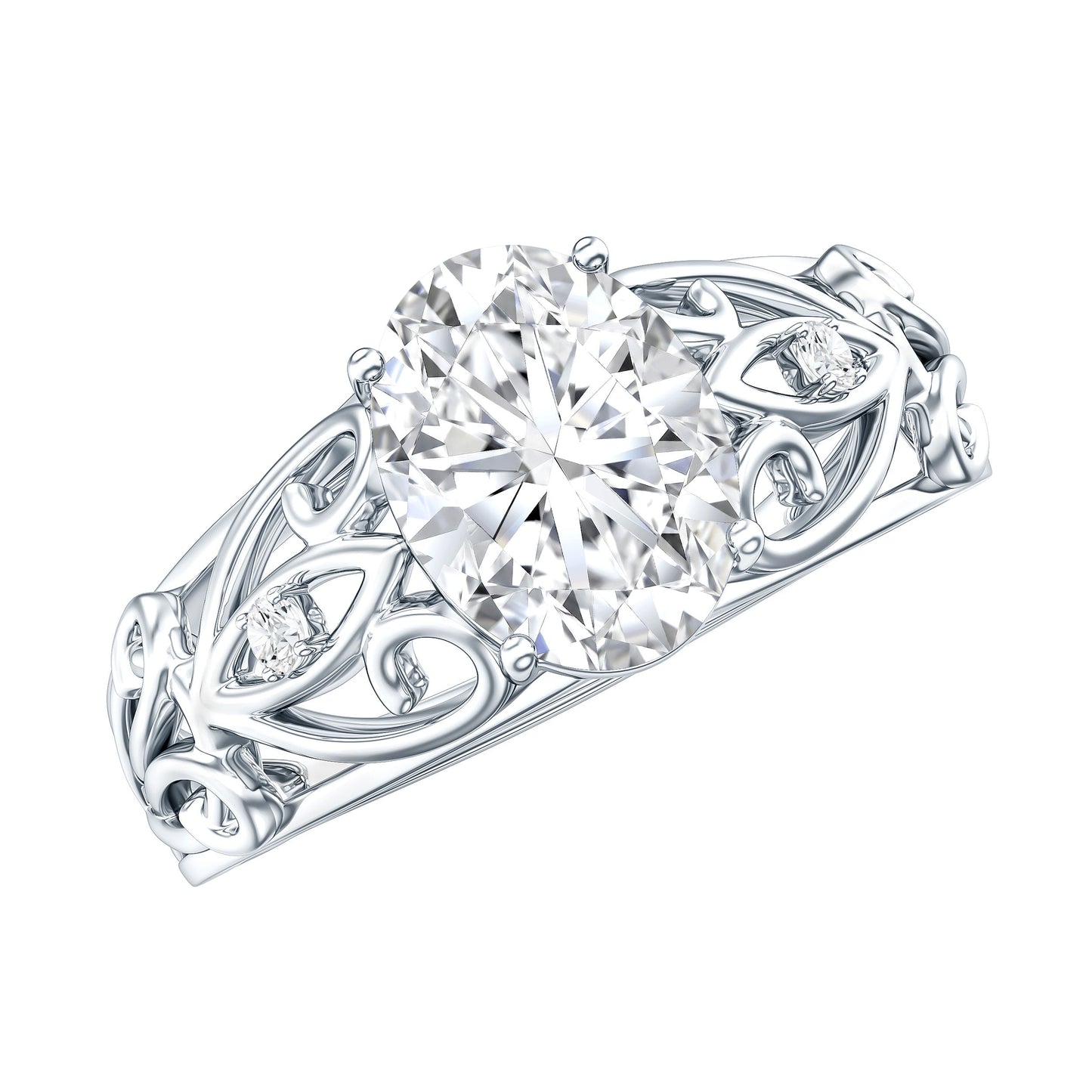 Antique Style Lab Grown Diamond Solitaire Engagement Ring