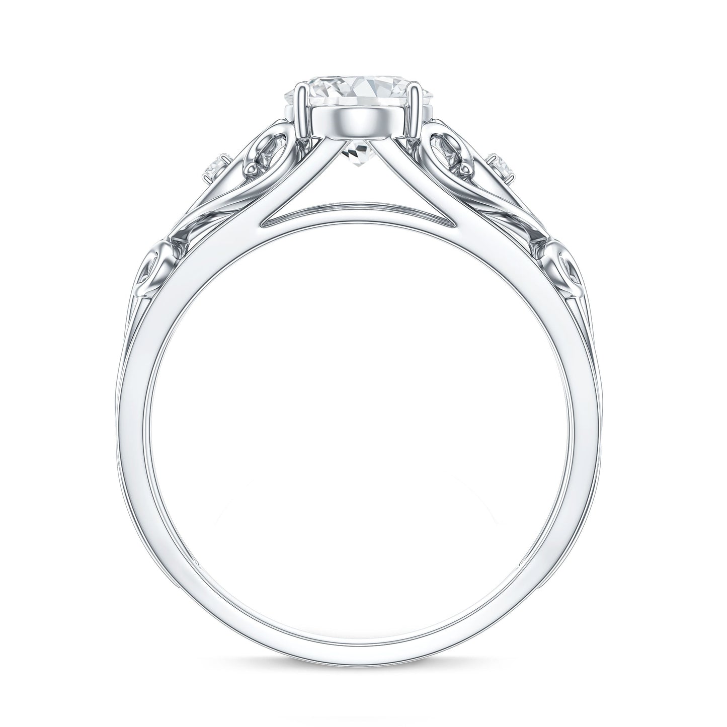 Antique Style Lab Grown Diamond Solitaire Engagement Ring