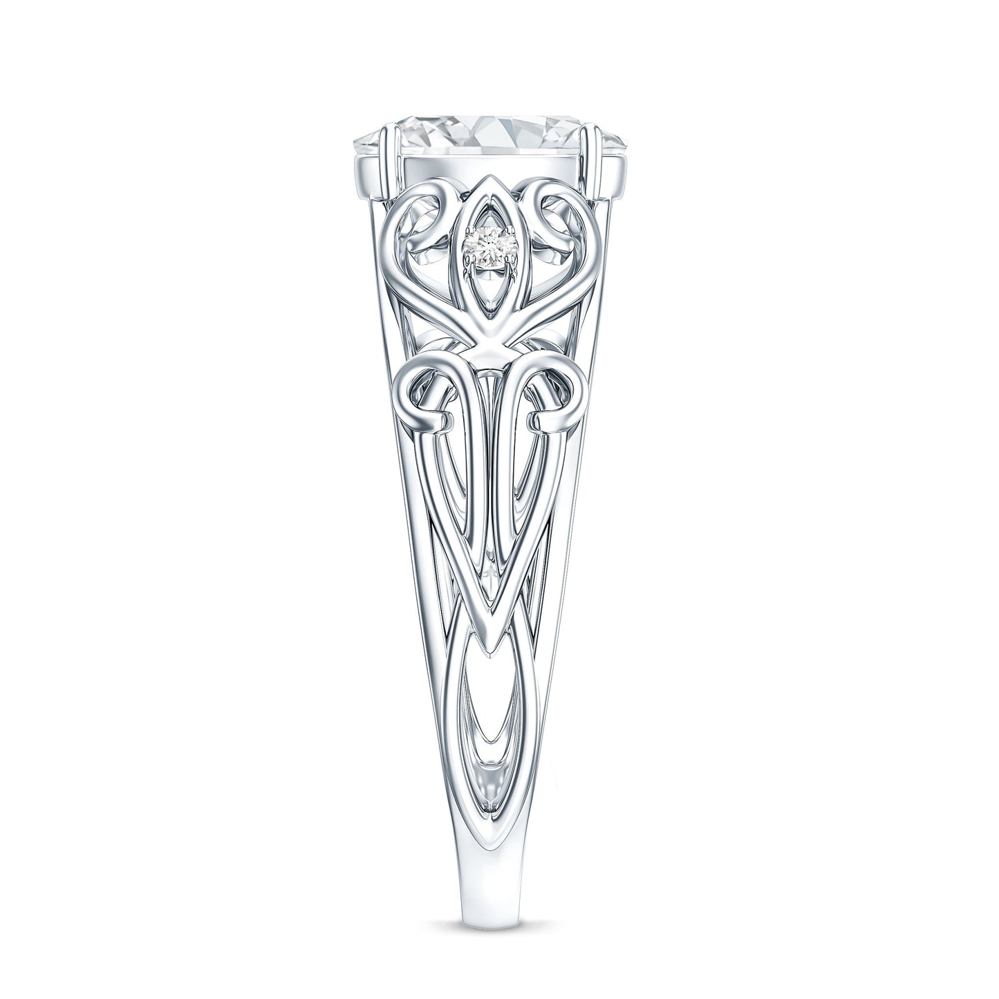 Antique Style Lab Grown Diamond Solitaire Engagement Ring