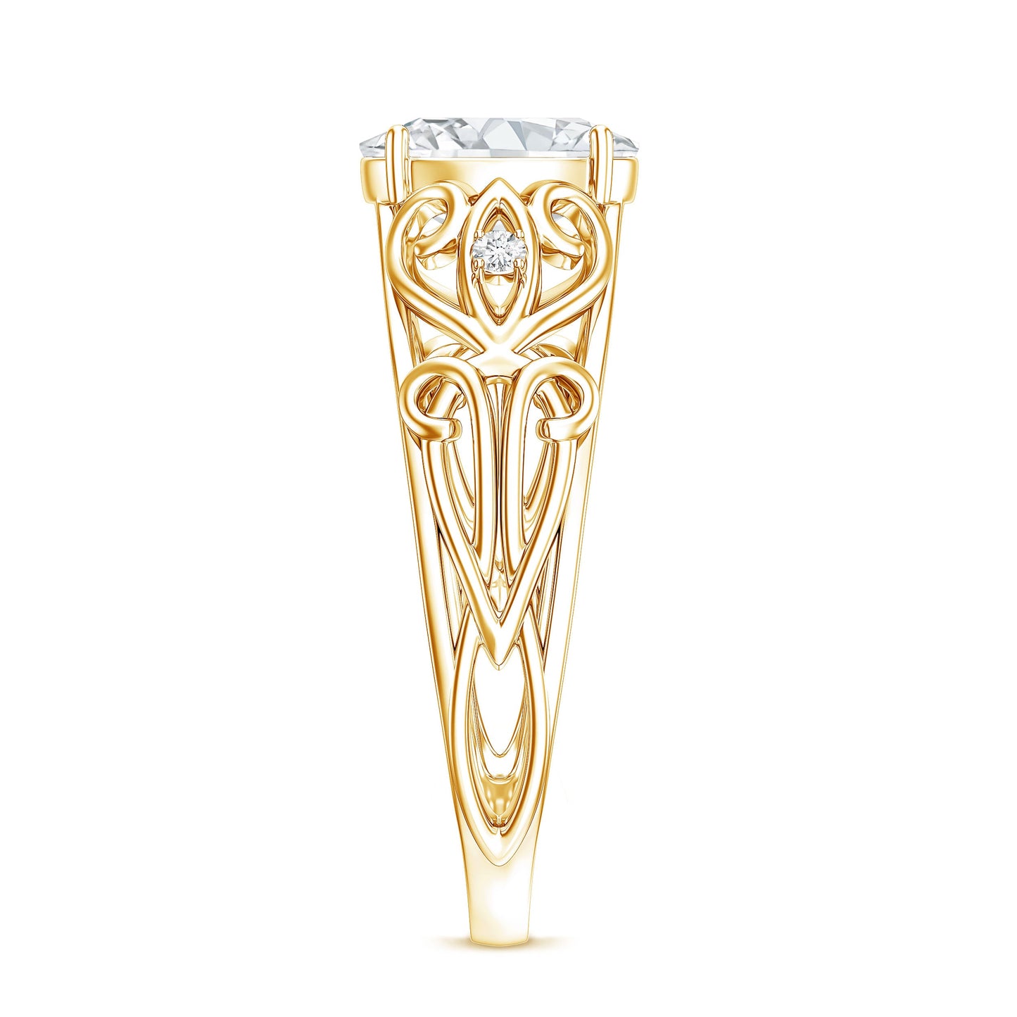 Antique Style Lab Grown Diamond Solitaire Engagement Ring