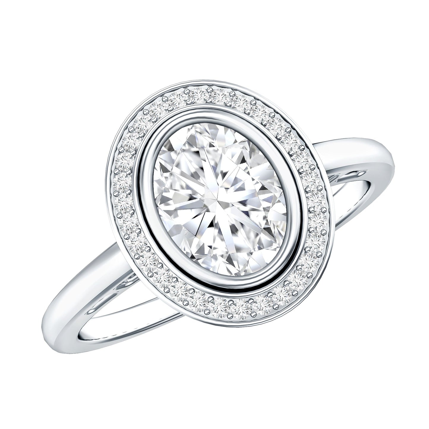 Classic Lab Grown Diamond Engagement Ring with Halo