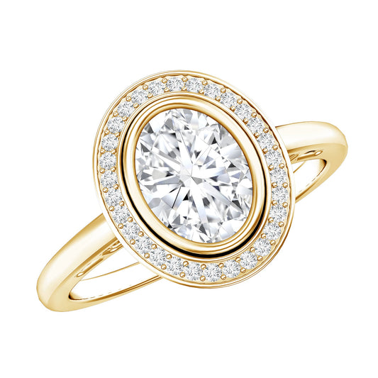 Classic Lab Grown Diamond Engagement Ring with Halo
