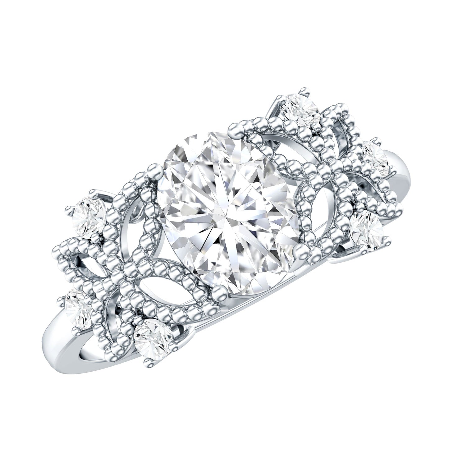 Nature Inspired Lab Grown Diamond Solitaire Engagement Ring
