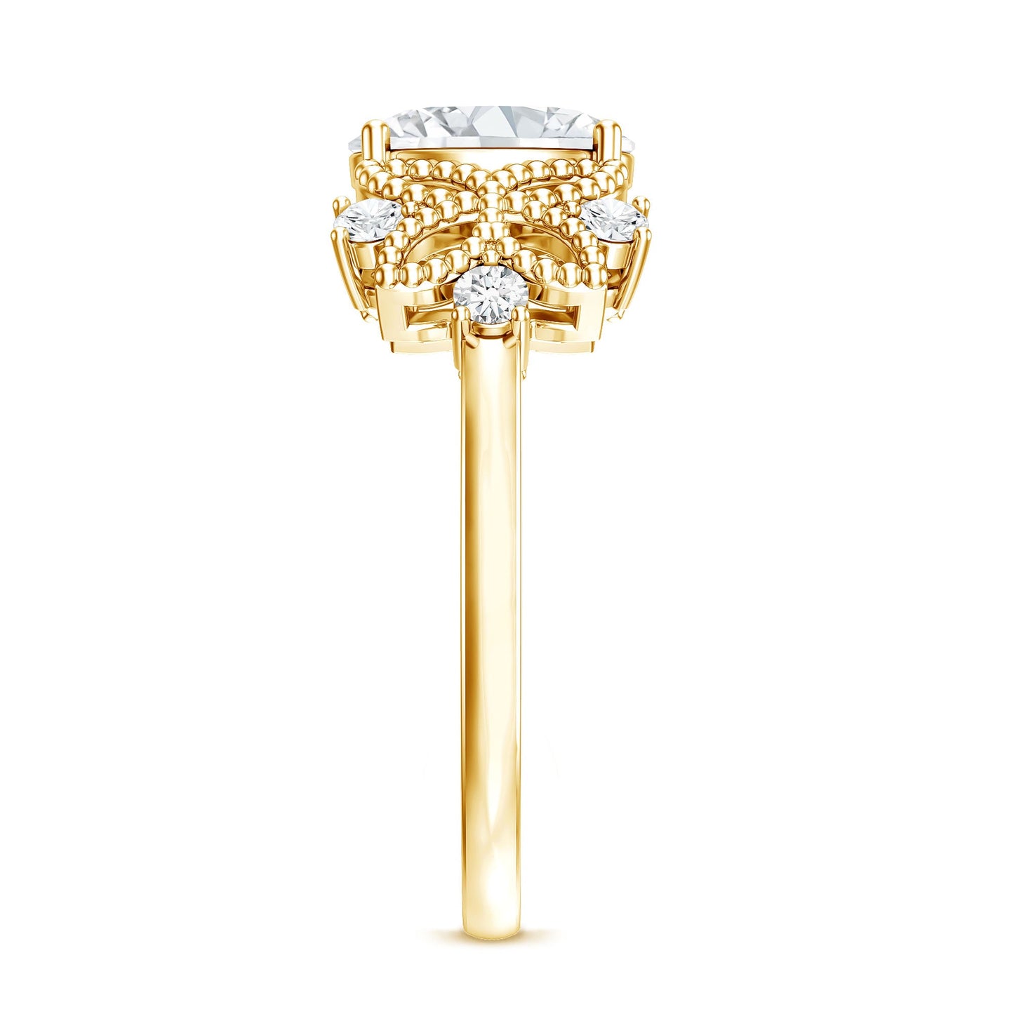 Nature Inspired Lab Grown Diamond Solitaire Engagement Ring