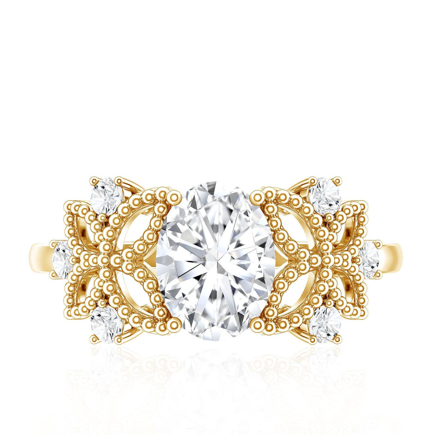 Nature Inspired Lab Grown Diamond Solitaire Engagement Ring