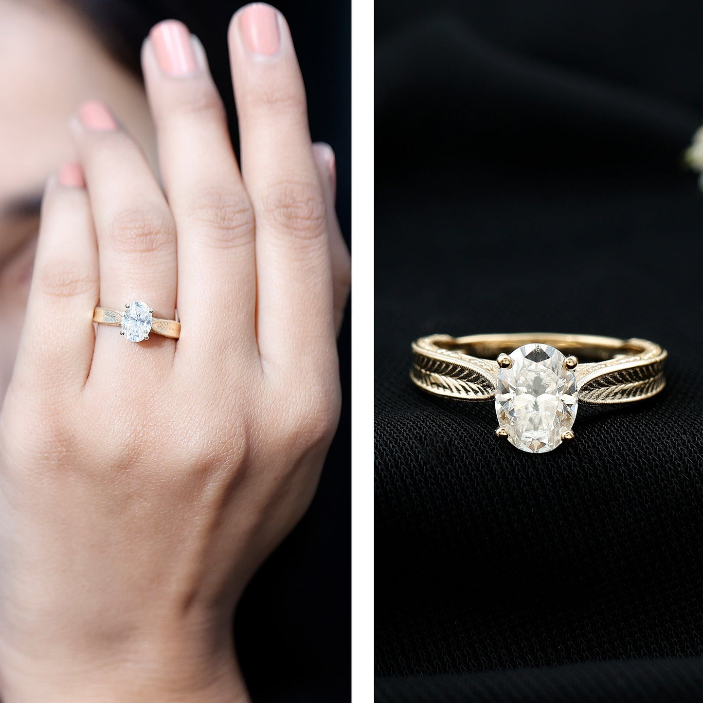 Claw Set Oval Shape Lab Grown Diamond Solitaire Engagement Ring